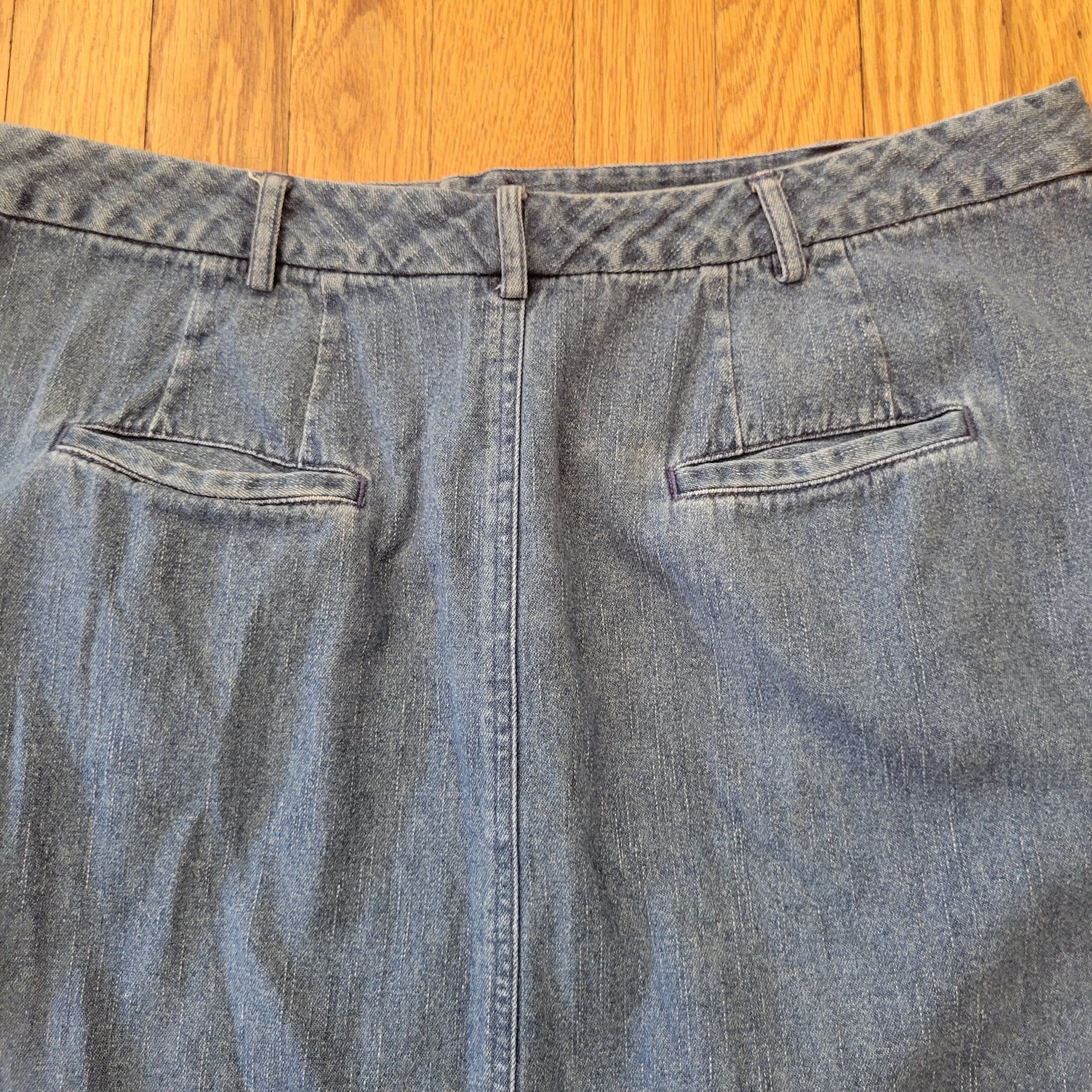 Vintage Kim Rogers Sport Denim Maxi Skirt 16 Cotton Blue Jean Modest Size 38" / US 16 / IT 52 - 5 Thumbnail