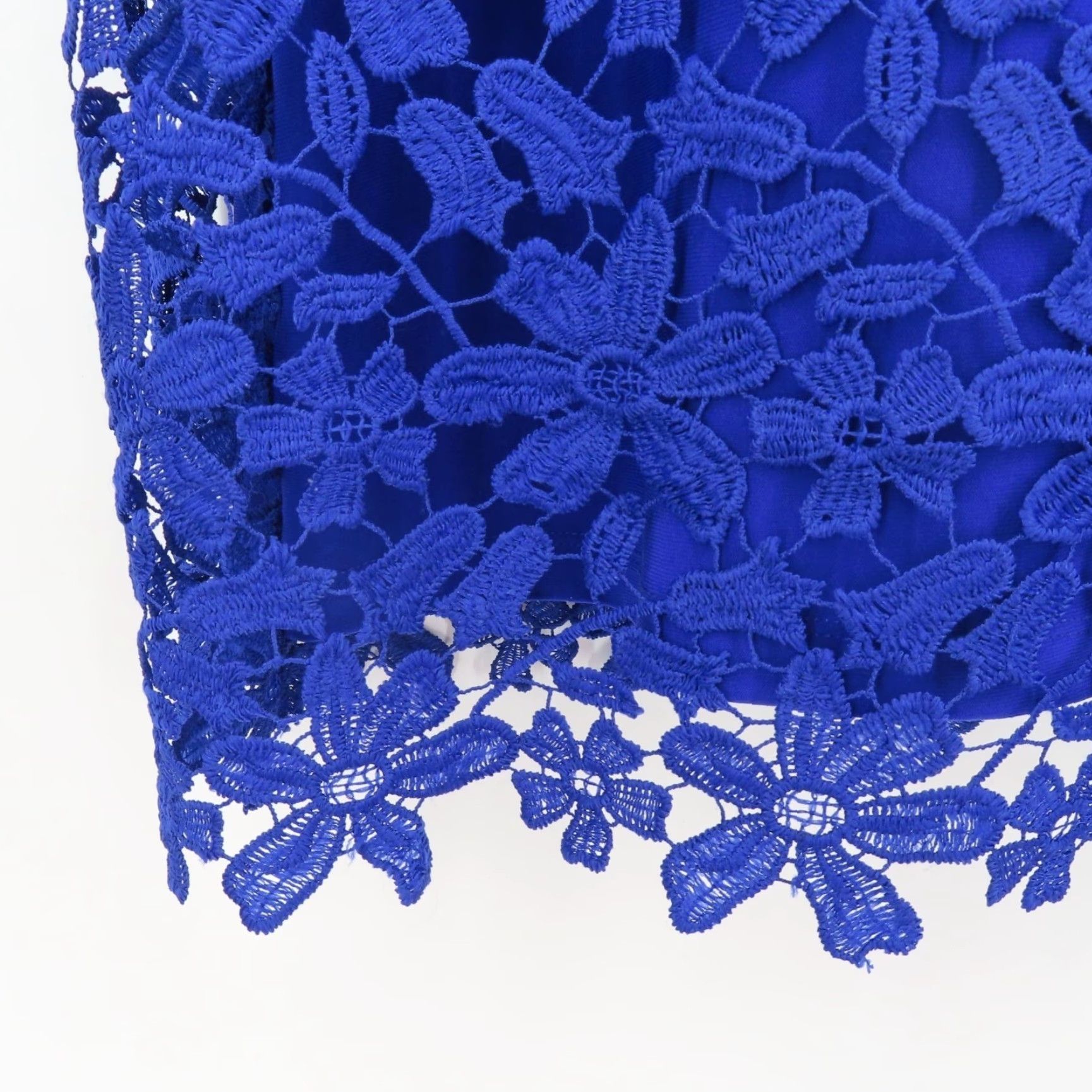 Ralph Lauren Lauren Ralph Lauren Women Dress 16 Blue Crochet Floral Sheath Sleeveless Party/Cocktail Casual Size 16 Blue Floral Lace Knee Length Size XXL / US 16-18 / IT 52-54 - 3 Thumbnail