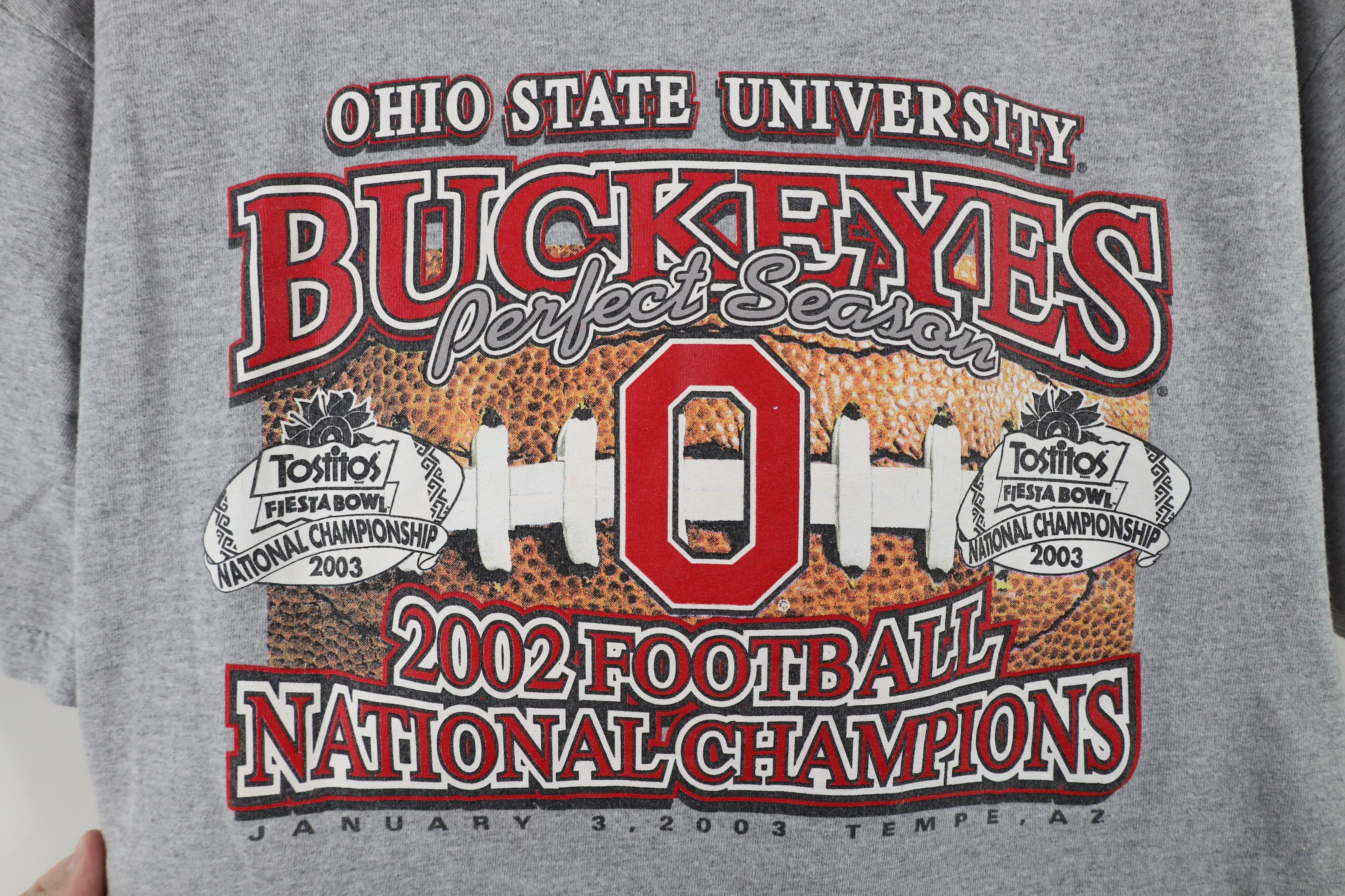 Vintage Vintage Champs Ohio State University Football T-Shirt Gray Size US XL / EU 56 / 4 - 4 Thumbnail