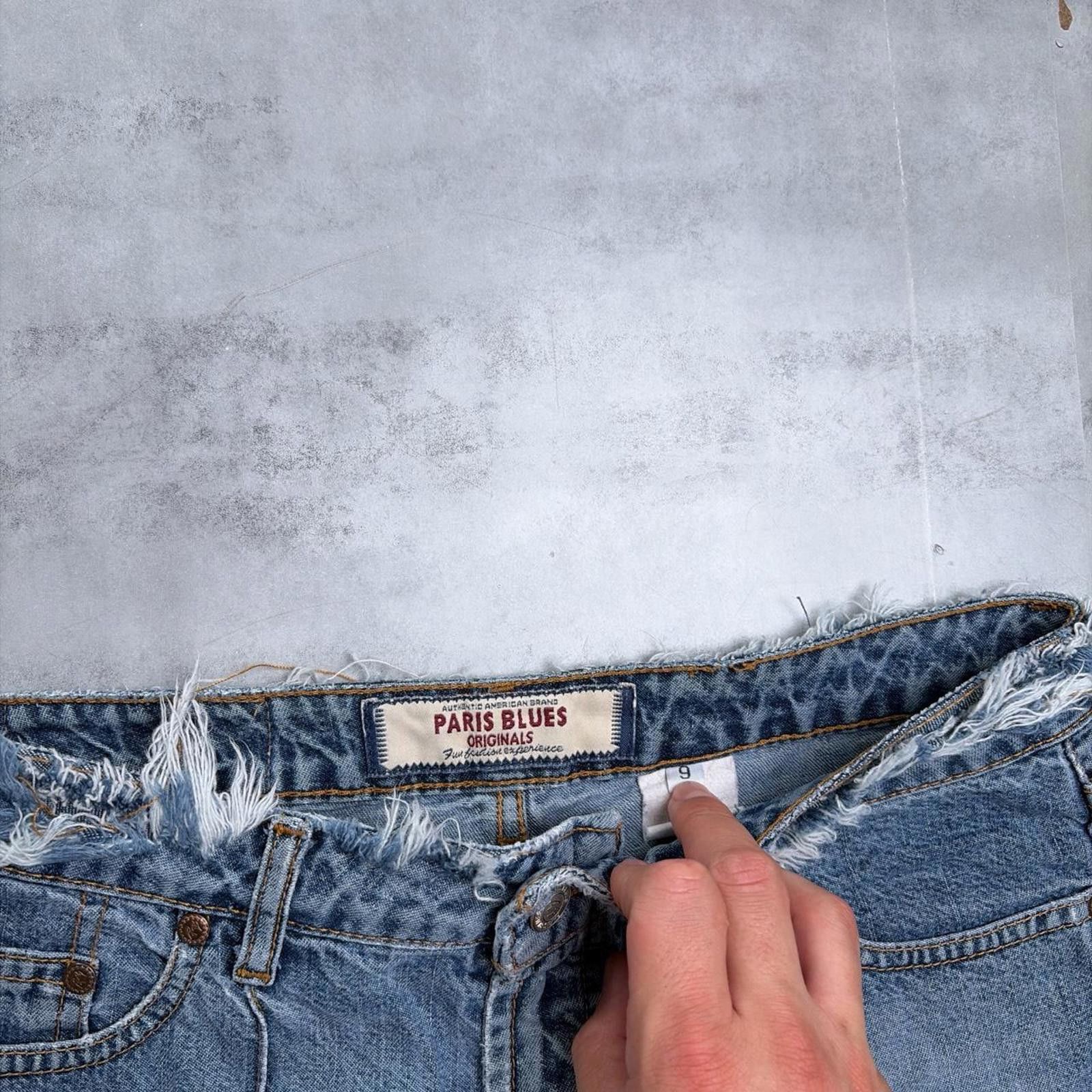 Other Y2K Blue Paris Blues Grunge Distressed Mini Denim Shorts Size 30" / US 8 / IT 44 - 5 Thumbnail
