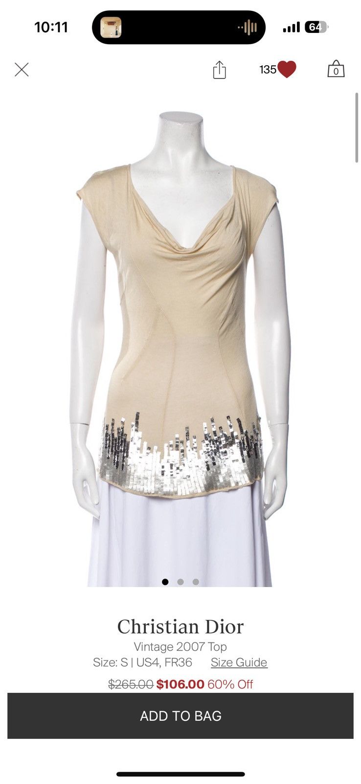 Dior Dior Resort 07 sequin paillette sheer blouse Galliano era Size ONE SIZE - 10 Thumbnail