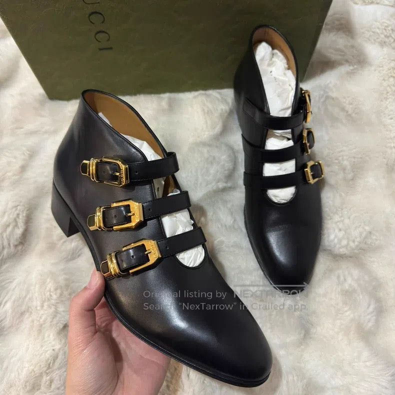 Gucci Guicci Gold Buckle Men's Shoes Size US 10 / EU 43 - 5 Thumbnail