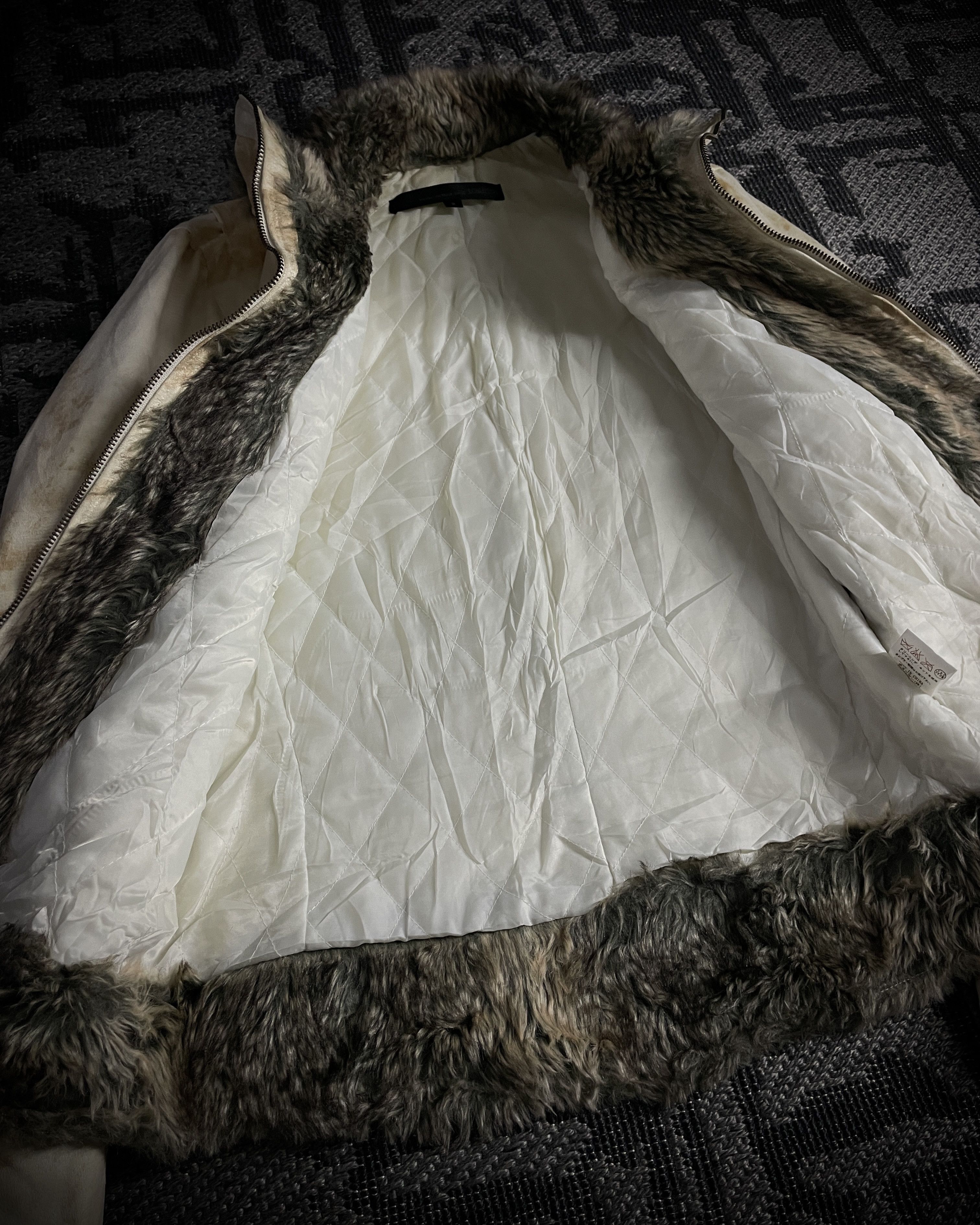 Schlussel Schlussel Aged Bone Faux Fur Rider Jacket Size US M / EU 48-50 / 2 - 11 Thumbnail