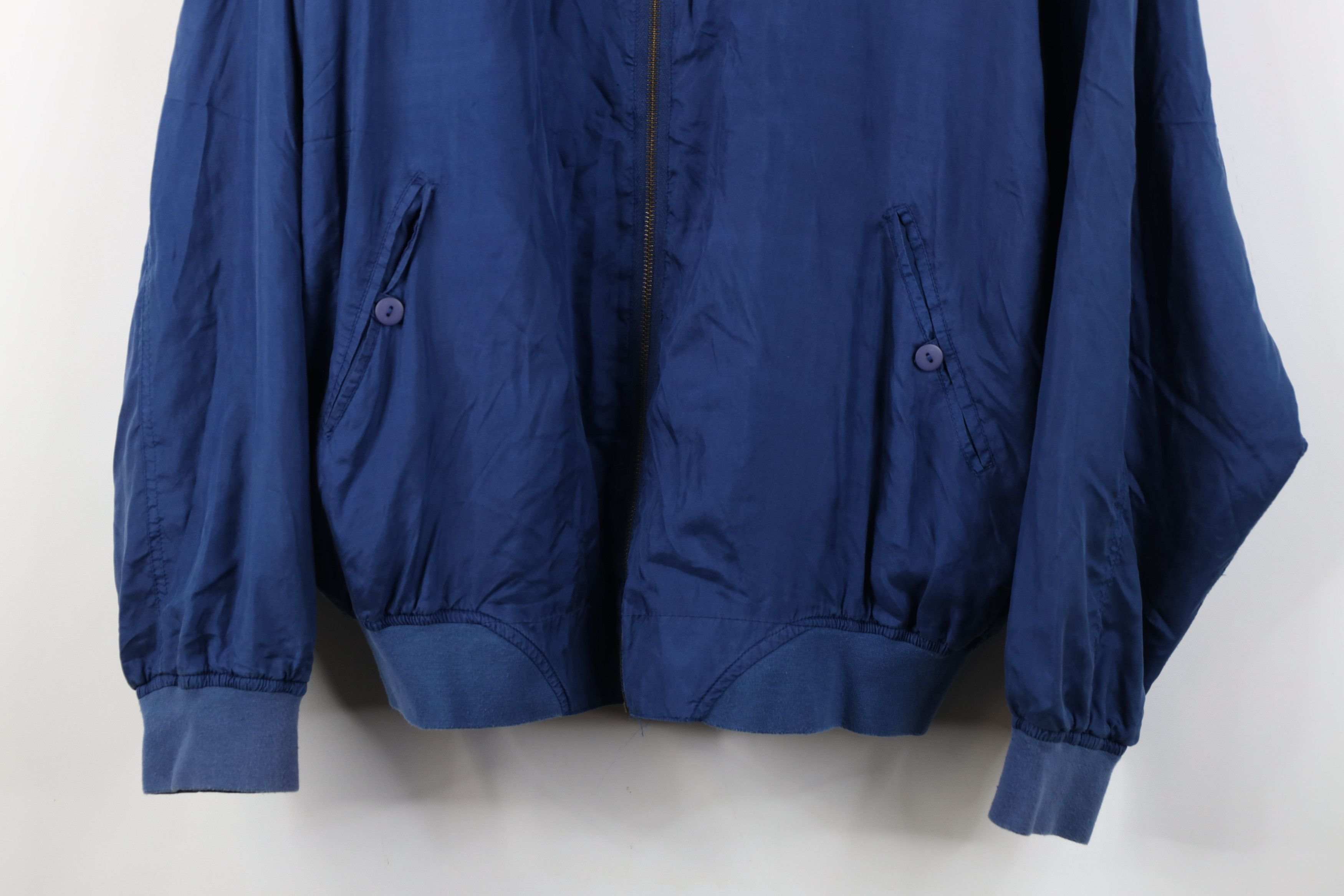 Vintage Vintage 90s Streetwear Full Zip Silk Bomber Jacket Blue Size US L / EU 52-54 / 3 - 3 Thumbnail