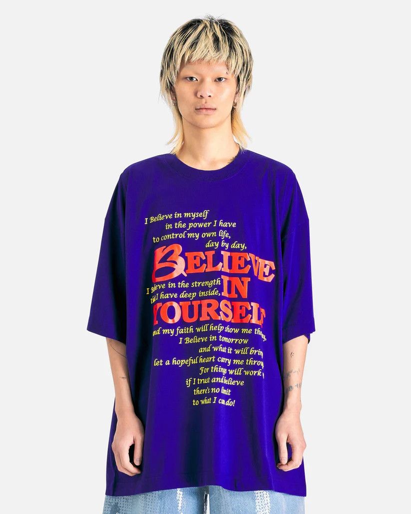 Vetements o1s1v1r1oon0925 Believe In Yourself T-Shirt in Royal Blue Size US XS / EU 42 / 0 - 1 Thumbnail