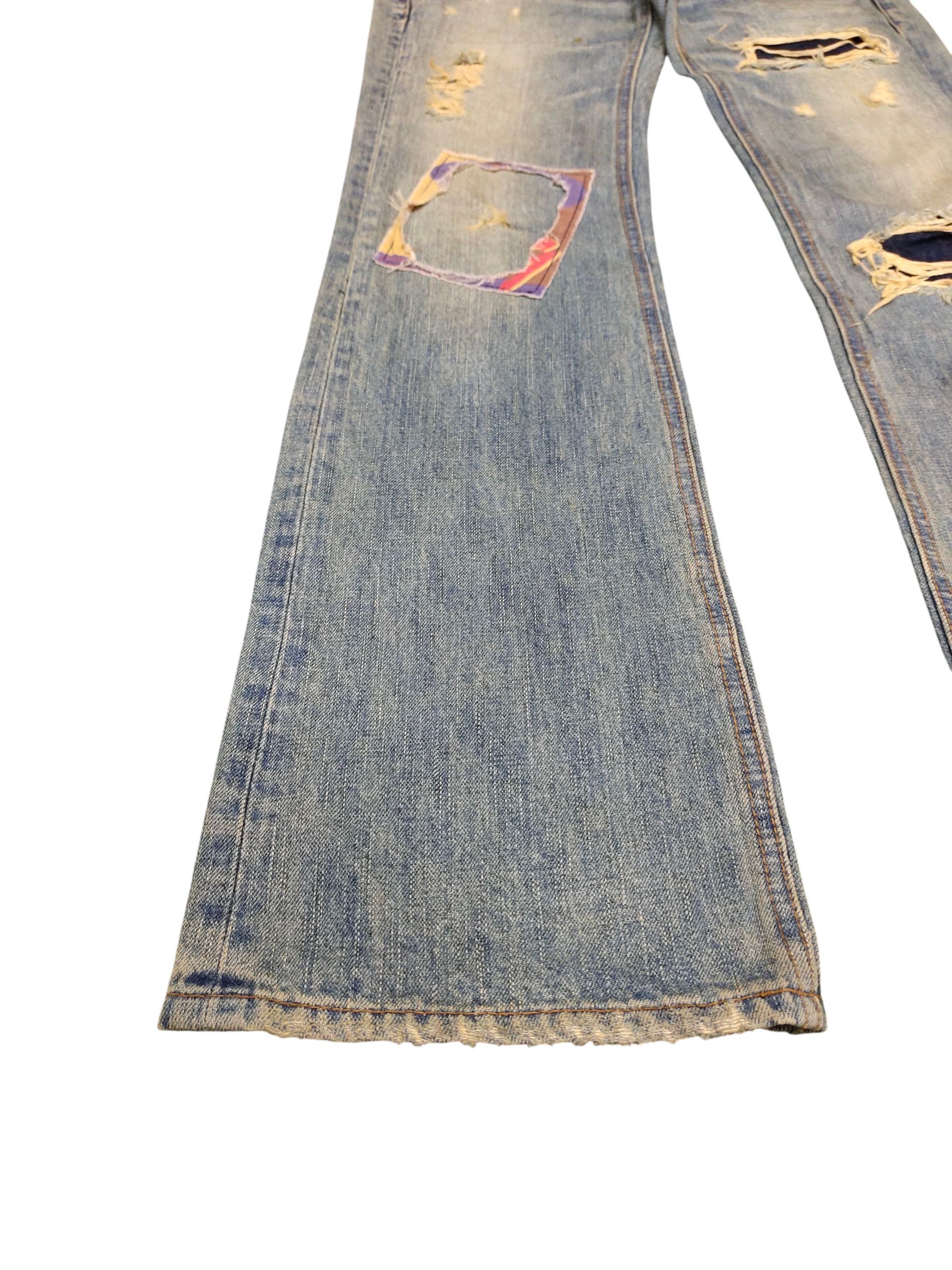 If Six Was Nine Flare Jeans Bonds & Peace Patchwork Distress Denim Bootcut Size US 31 - 4 Thumbnail