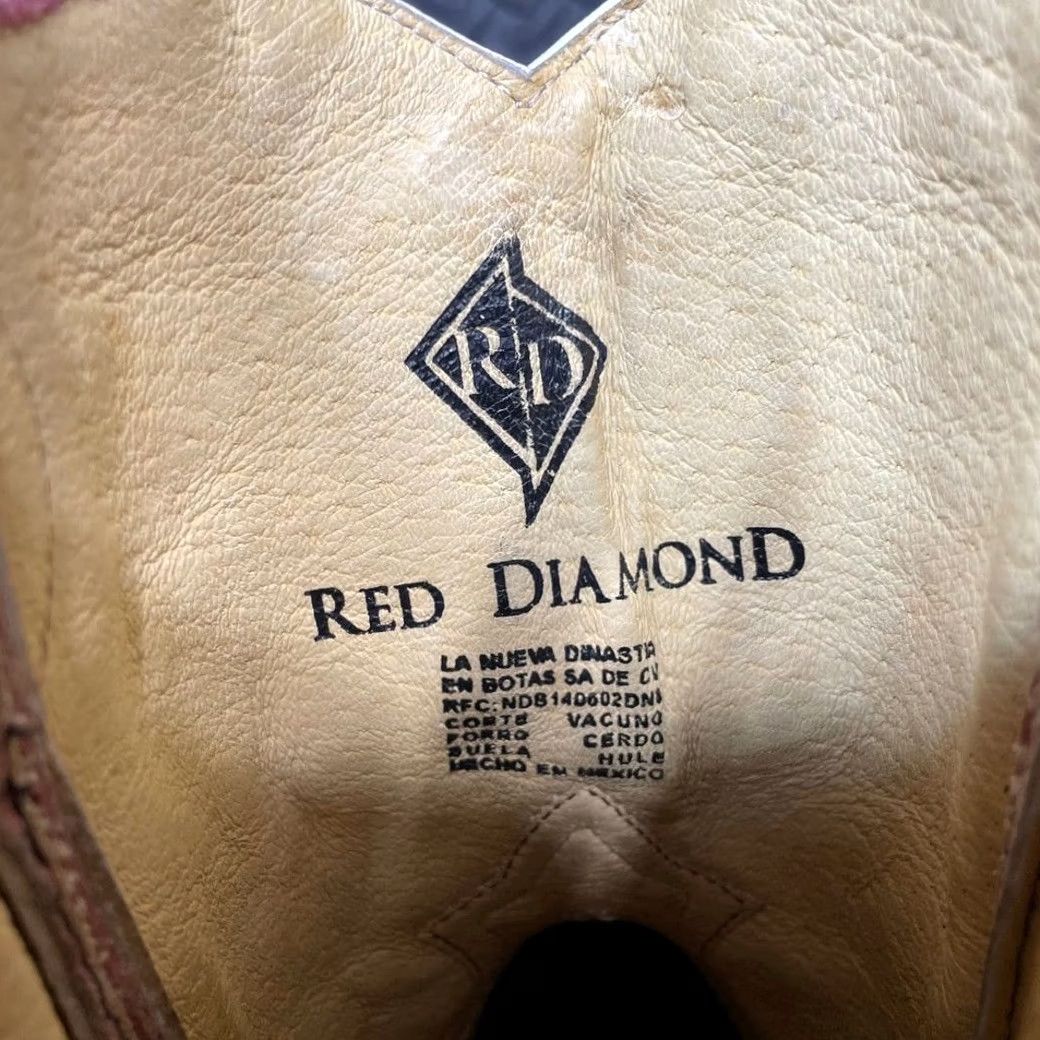 Vintage Red Diamond Women's Leather Cowboy Boots Brown Pink Size 5.5 Size US 6 / IT 36 - 5 Thumbnail