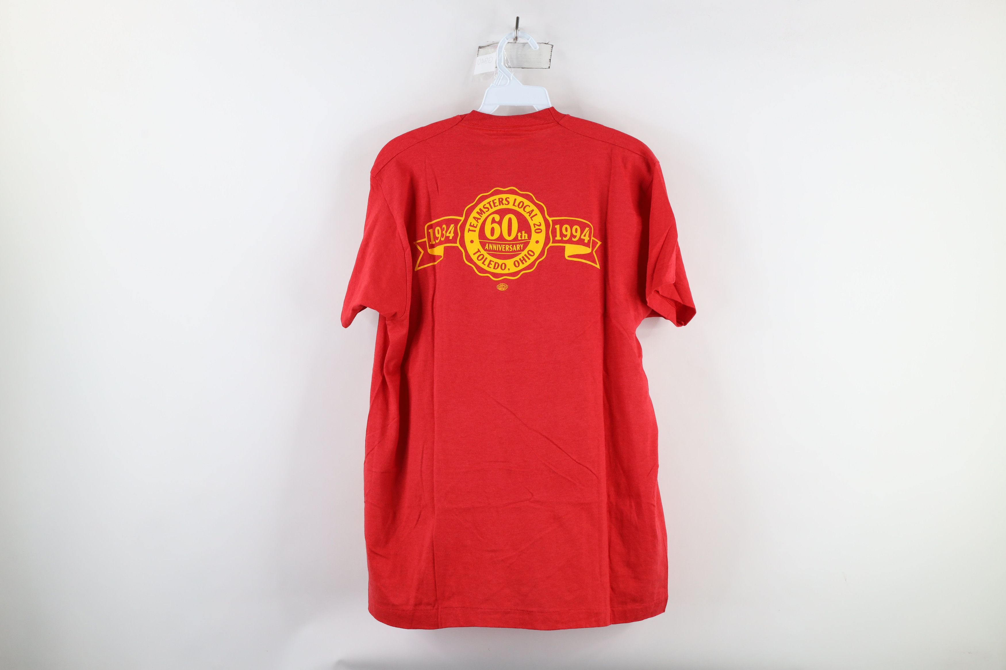 Vintage Deadstock Vintage 90s 20 Teamsters Union T-Shirt Red USA Size US XL / EU 56 / 4 - 9 Thumbnail
