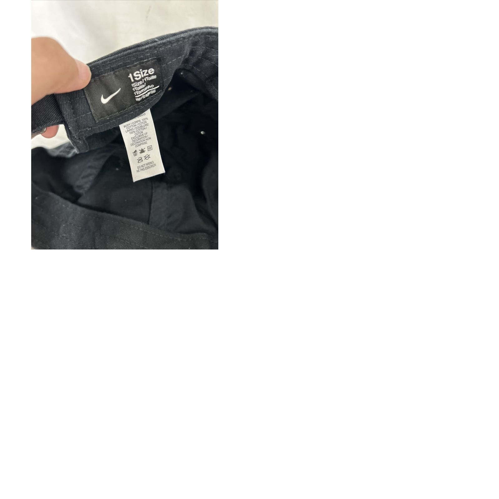 Nike Nike Heritage86 Black Unisex OSFM Swoosh Adjustable Strapback Hat Cap AJ3651-010 Size ONE SIZE - 9 Thumbnail