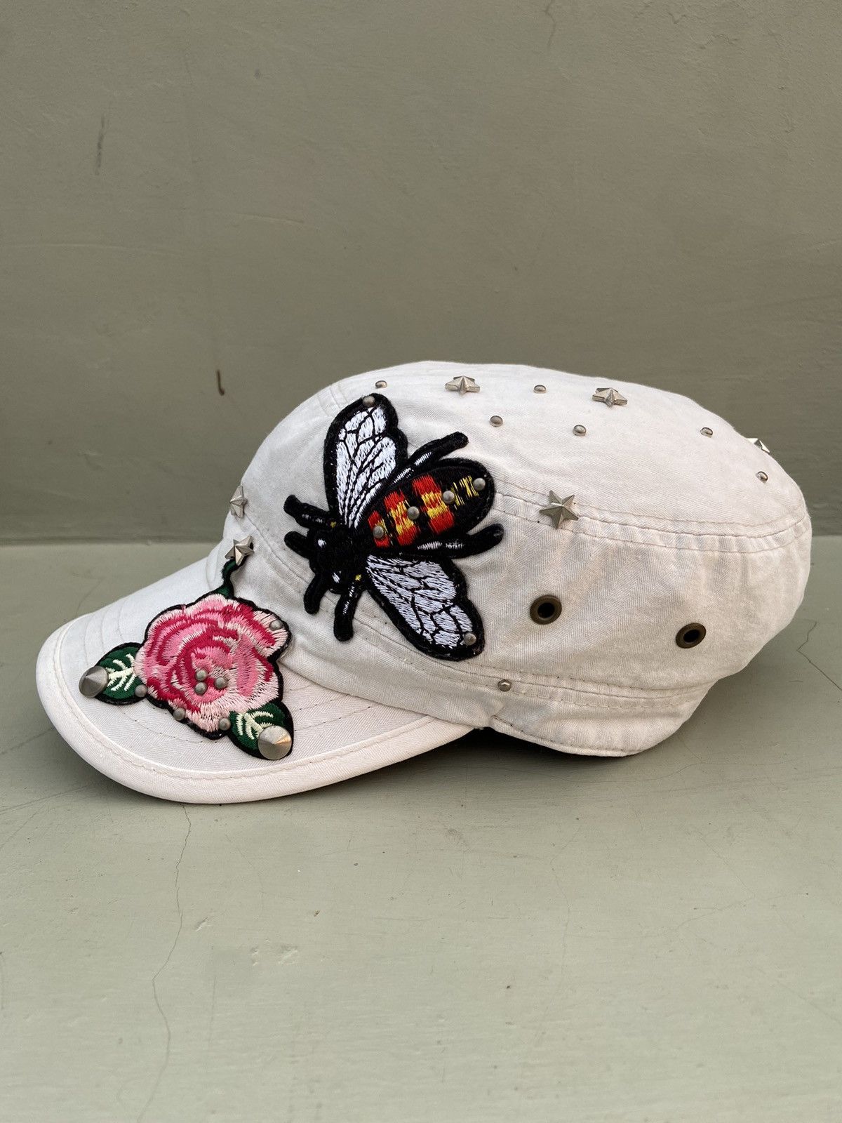 If Six Was Nine 2000s star floral embroidery studded patrol hat Size ONE SIZE - 4 Thumbnail
