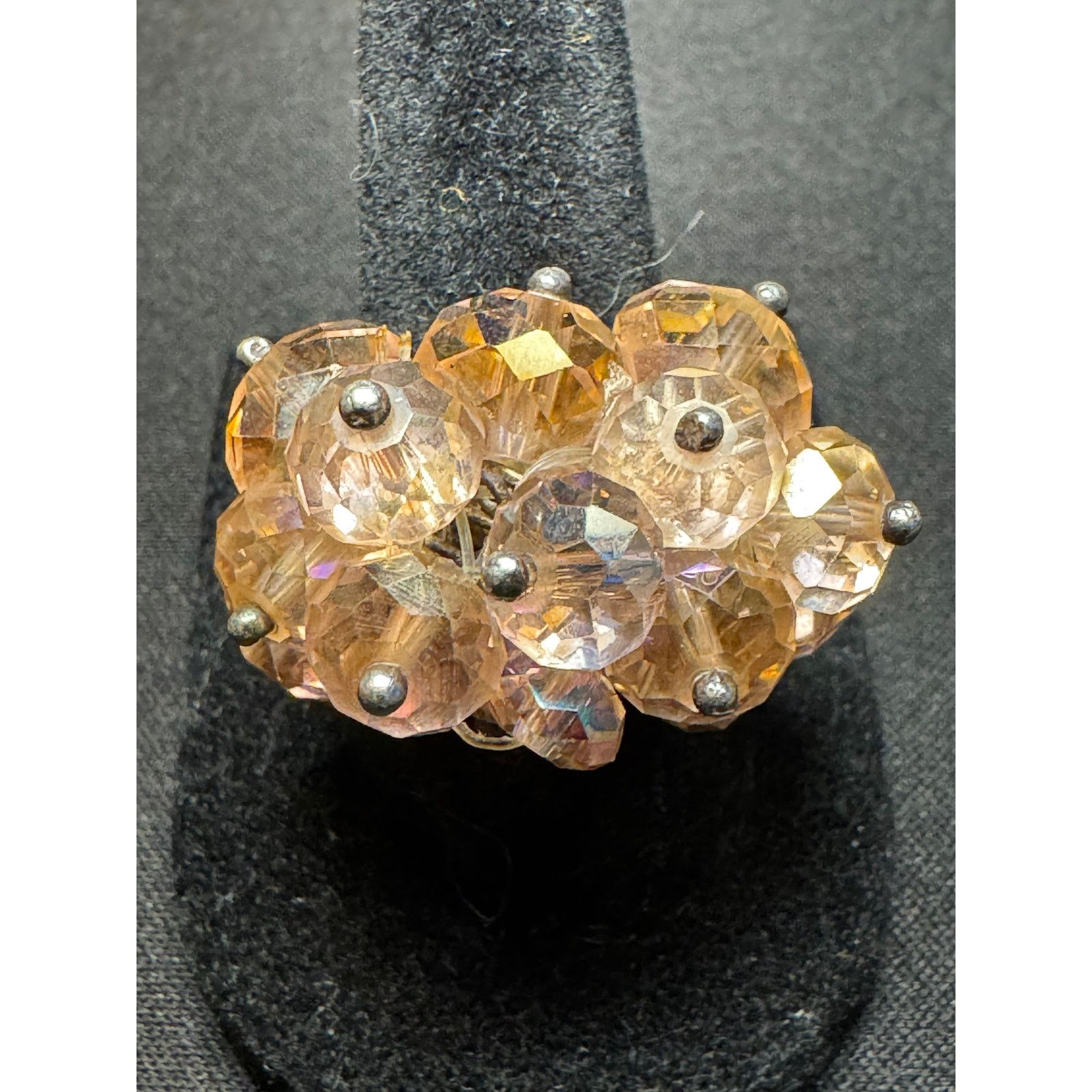 Other Vintage Sterling Silver w/ Pink A/B Cluster Ring Size 7.5 Size ONE SIZE - 1 Thumbnail