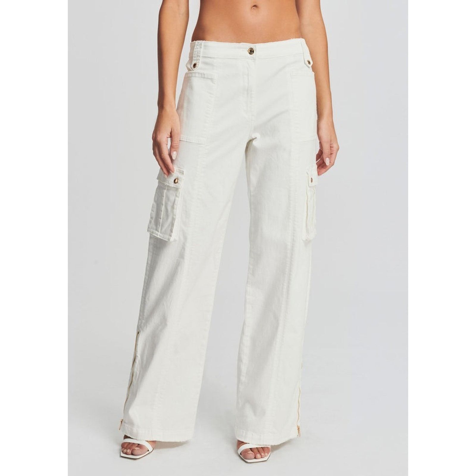 SER.O.YA SER.O.YA $345 Annika High Waisted Wide Leg Ruched Cargo 26 Size 26" / US 2 / IT 38 - 3 Thumbnail