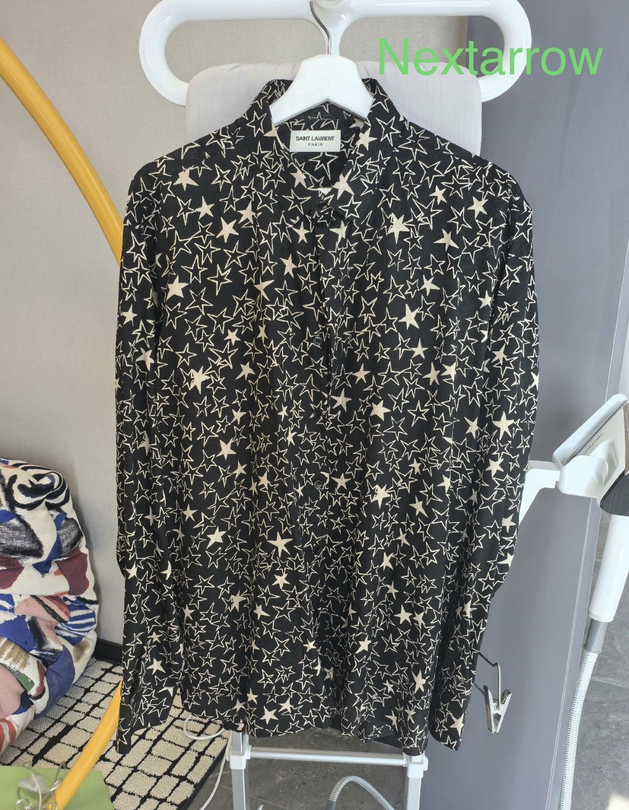 SAINT LAURENT 19SS SILK STAR SHIRT 40