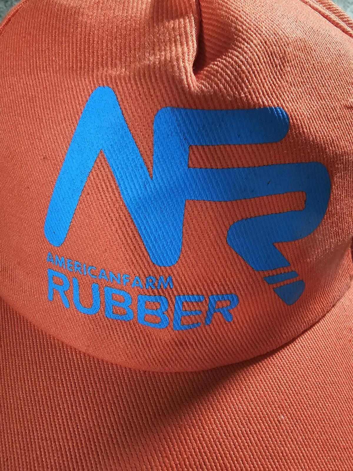 NASCAR AmericanFarm Rubber Farm Hat Cap Orange Adult Strapback O6 Size ONE SIZE - 3 Thumbnail