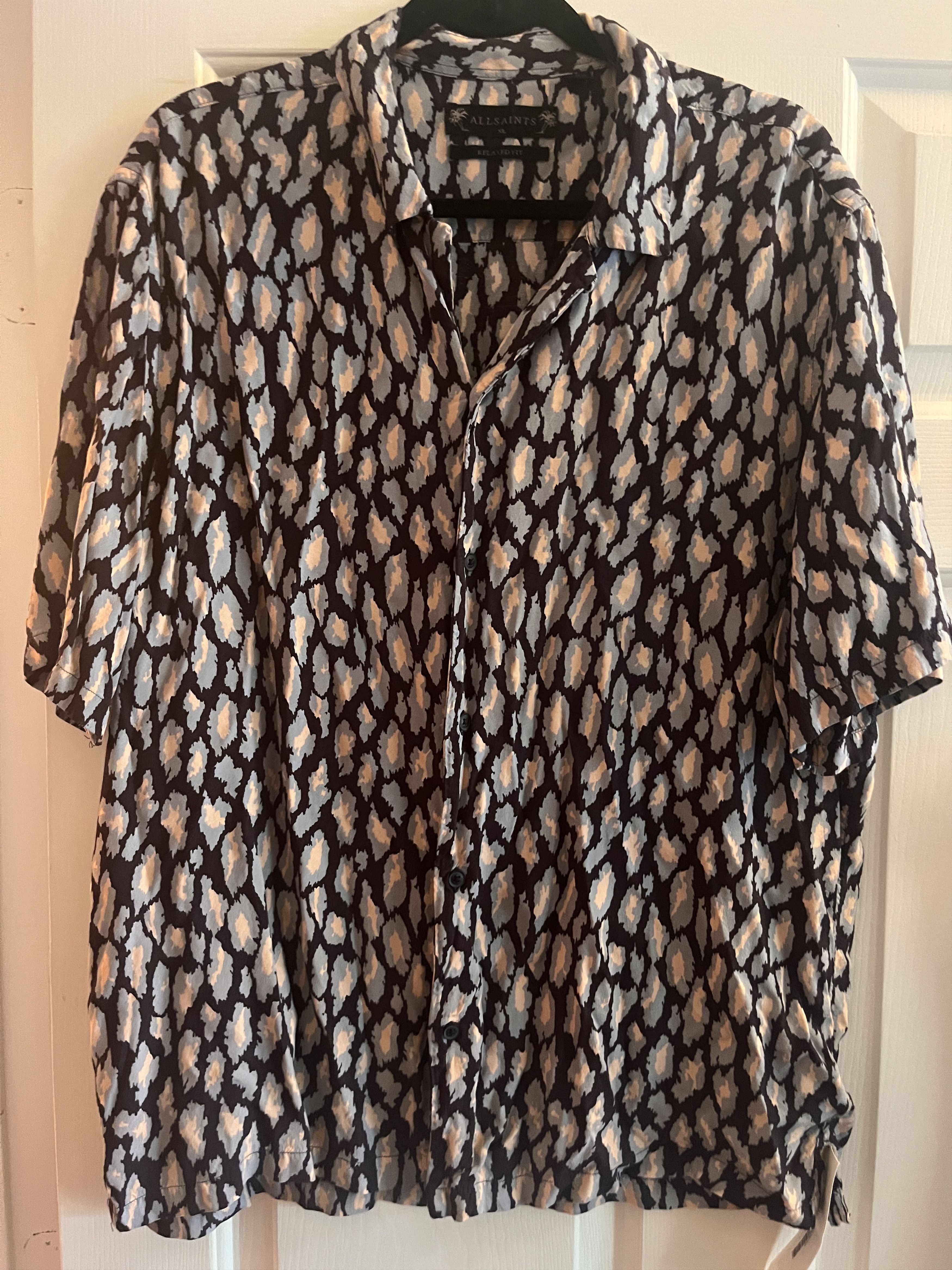 Allsaints All Saints Short Sleeve Abstract Print Button Up Down Shirt Size US XL / EU 56 / 4 - 6 Thumbnail
