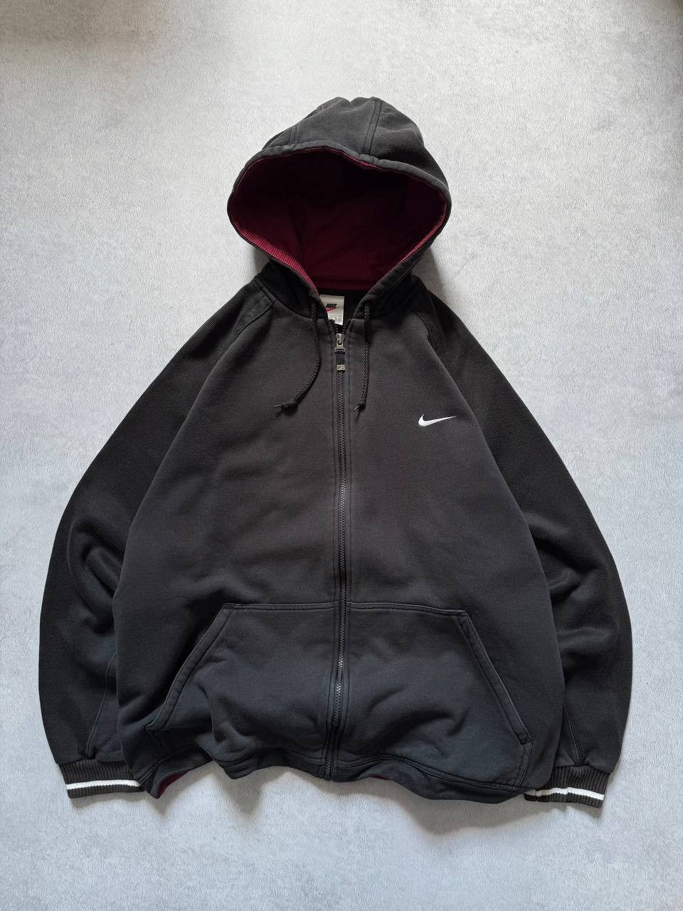 Nike Vintage 90s Nike Baggy Zip Hoodie Big Logo Size US XL / EU 56 / 4 - 1 Thumbnail