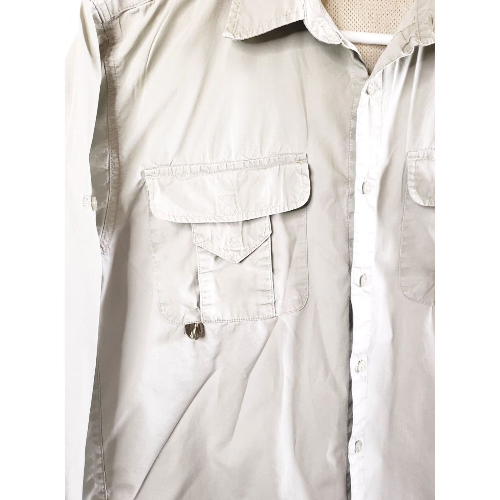 Wrangler Wrangler Outdoors Men's L Khaki Long Sleeve Hiking Fishing Button Up Shirt Size US L / EU 52-54 / 3 - 4 Thumbnail