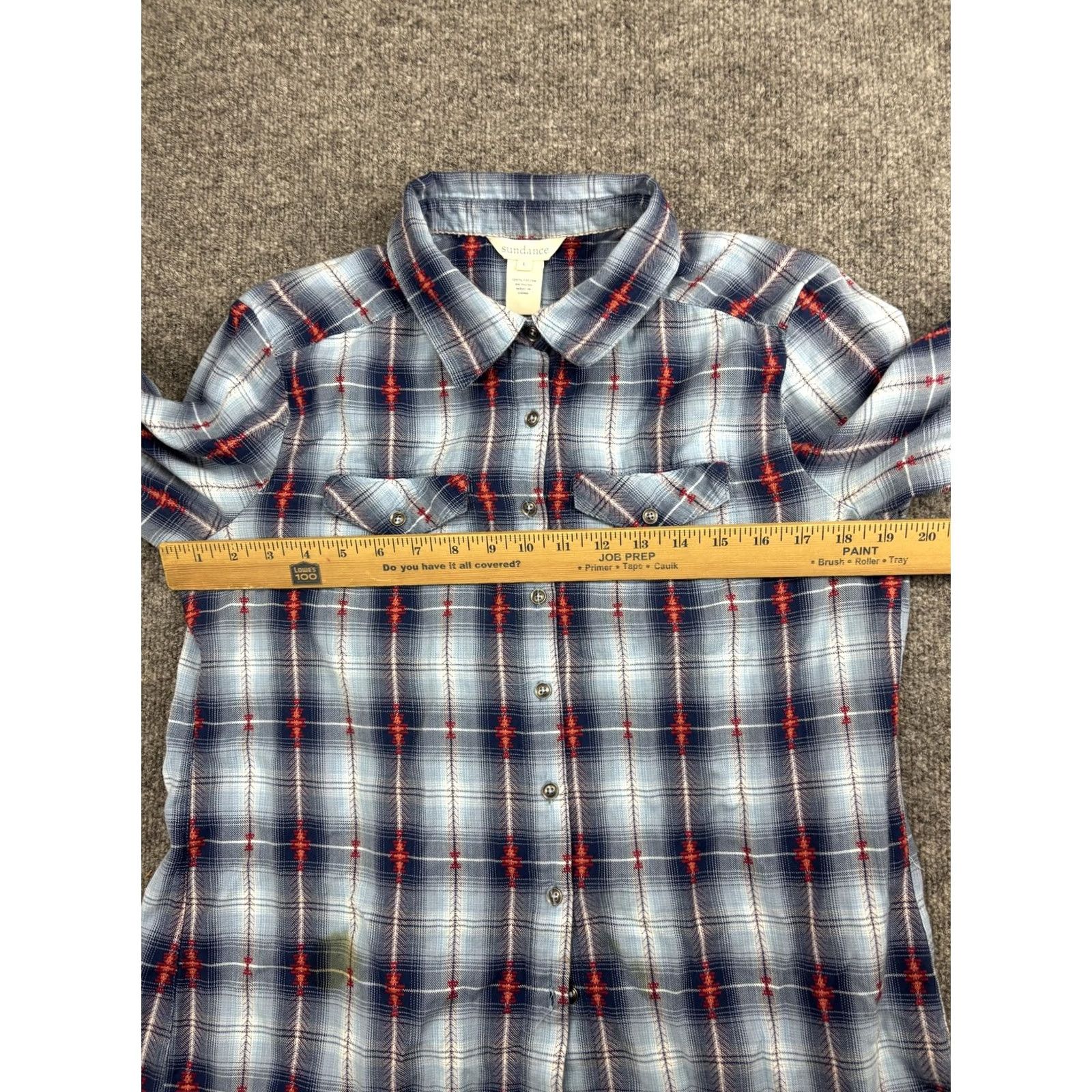 Vintage Sundance Shirt Womens Large Blue Red Plaid Snap Button Front Western Long Sleeve Size L / US 10 / IT 46 - 5 Thumbnail