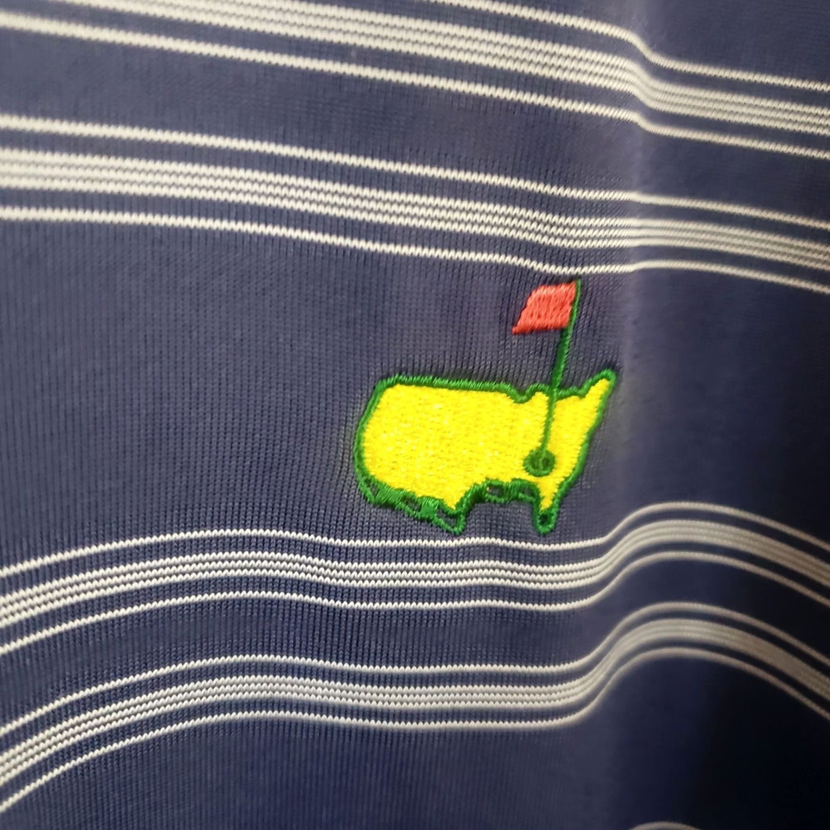 Vintage Masters Performance Golf Polo Shirt Mens L Blue Striped Short Sleeve Embroidery Size US L / EU 52-54 / 3 - 6 Thumbnail