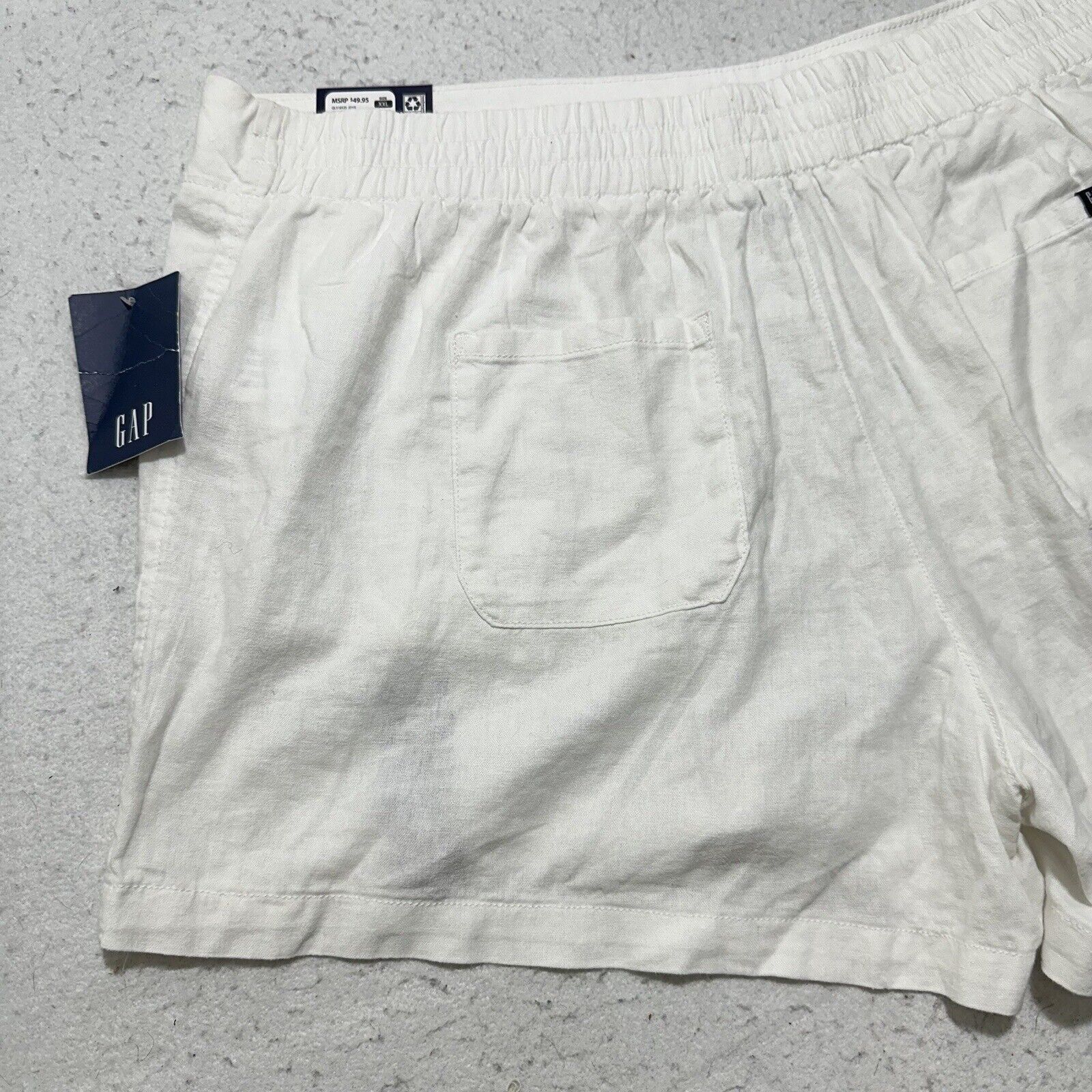 Gap GAP XXL Linen Shorts 3" Inseam White Flat Front Lightweight Size 42" / US 20 - 7 Thumbnail