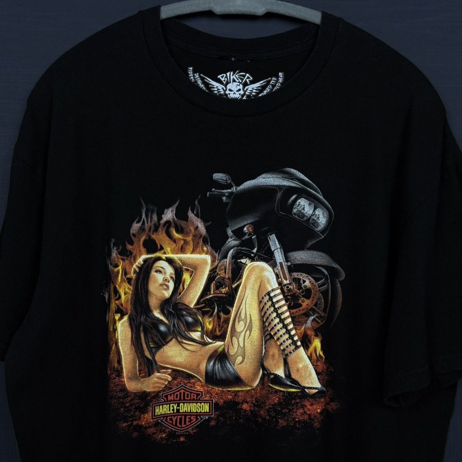 Harley Davidson × Vintage 🇺🇸HARLEY-DAVIDSON Biker Babe T Size US L / EU 52-54 / 3 - 2 Thumbnail