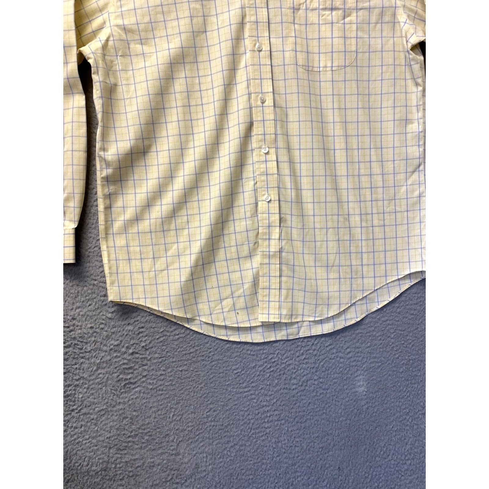 Brooks Brothers Brooks Brothers Shirt Mens L 100% Cotton Yellow Check Button-Down Long Sleeve Regular Pockets USA/0824 Size US L / EU 52-54 / 3 - 6 Thumbnail
