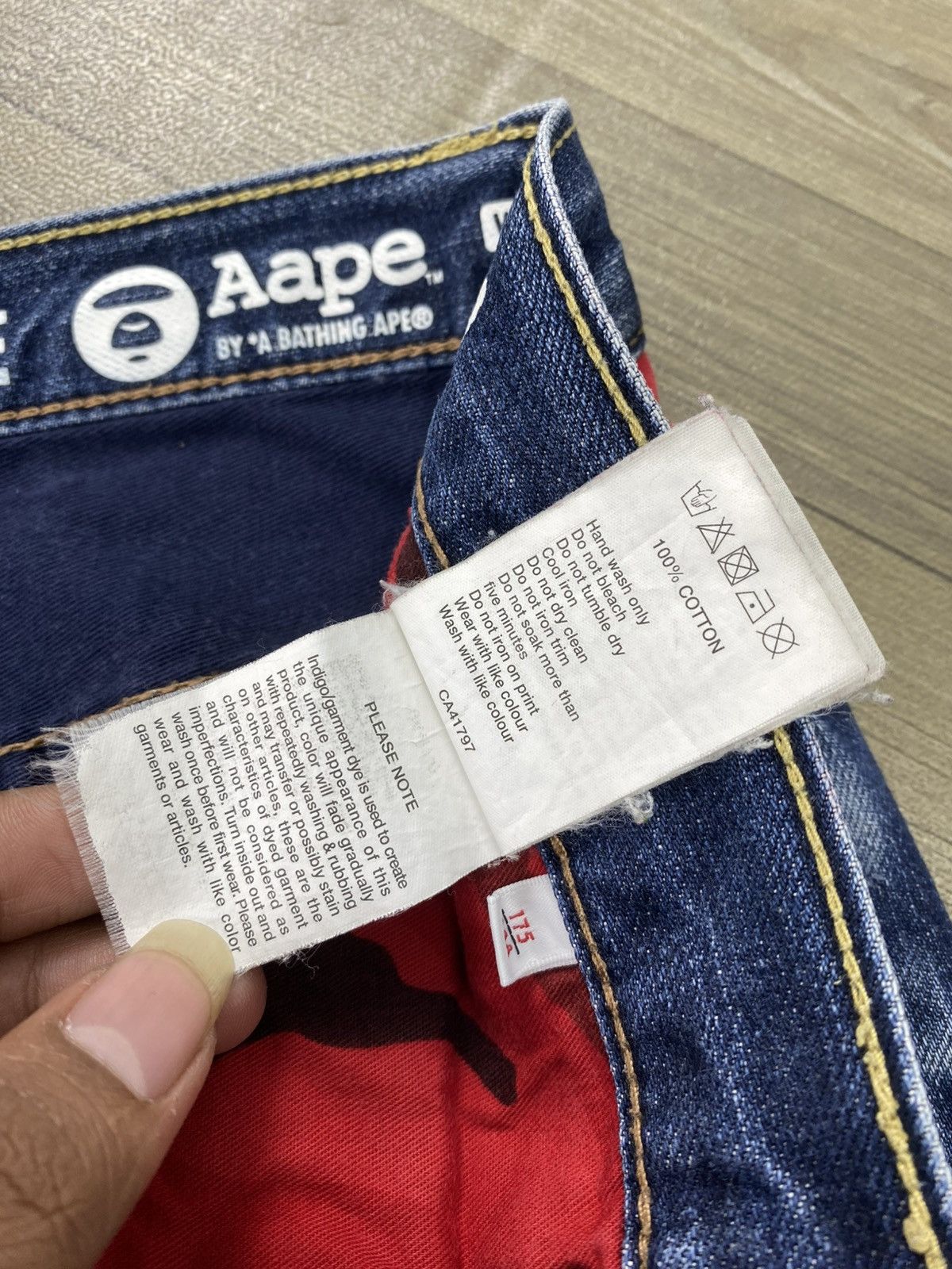 Aape Vintage Aape By A Bathing Ape Bape Embroidery Selvedge Denim Size US 32 / EU 48 - 11 Thumbnail