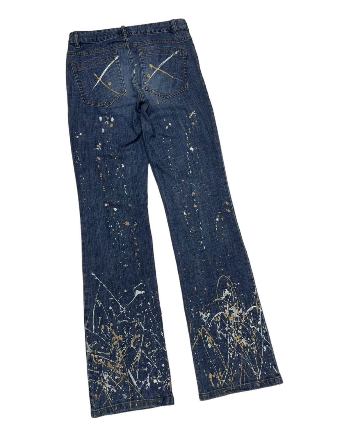 Japanese Brand Flare Jeans Painter Splash Metro 7 Bootcut Denim Jeans Size 28" / US 6 / IT 42 - 4 Thumbnail