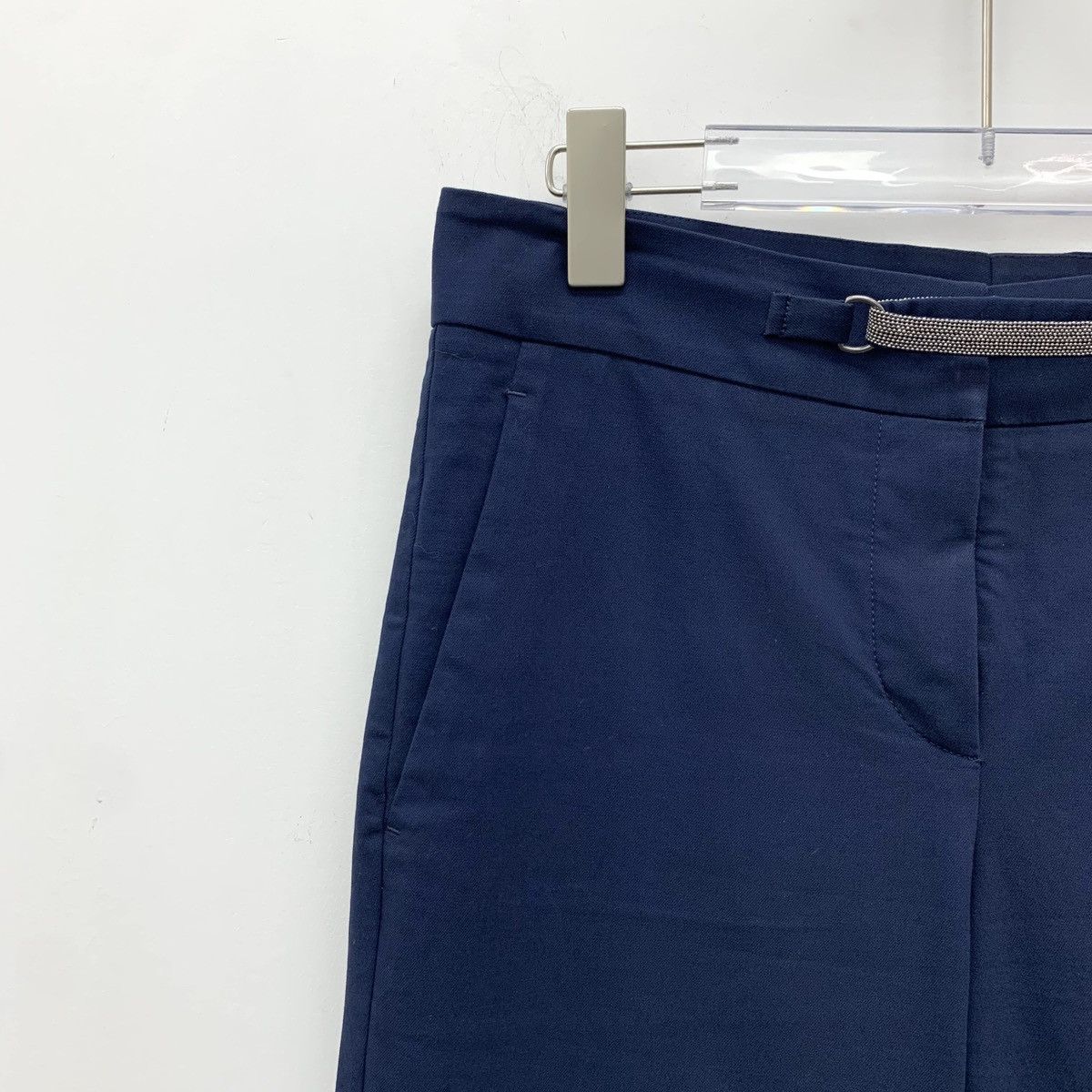 Brunello Cucinelli Brunello Cucinelli BC Navy Cotton Beaded Casual Pants K26WX Size 28" / US 6 / IT 42 - 3 Thumbnail