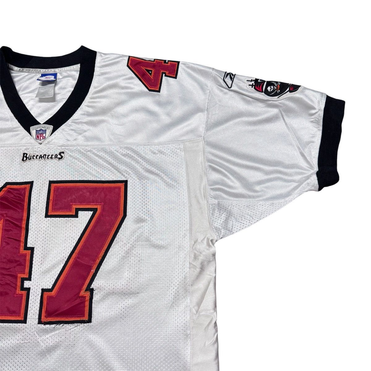 NFL John Lynch Reebok Tampa Bay Buccaneers Jersey 2002 On Field Size US XXL / EU 58 / 5 - 4 Thumbnail