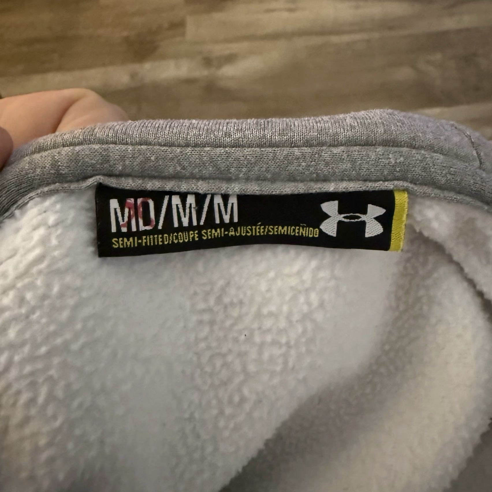 Under Armour Under Armour Hoodie Unisex Sz M Medium Full Zip Logo Print Beige Knit Fleece Breathable Pockets Sports Outdoor Mens Womens Size US M / EU 48-50 / 2 - 2 Thumbnail