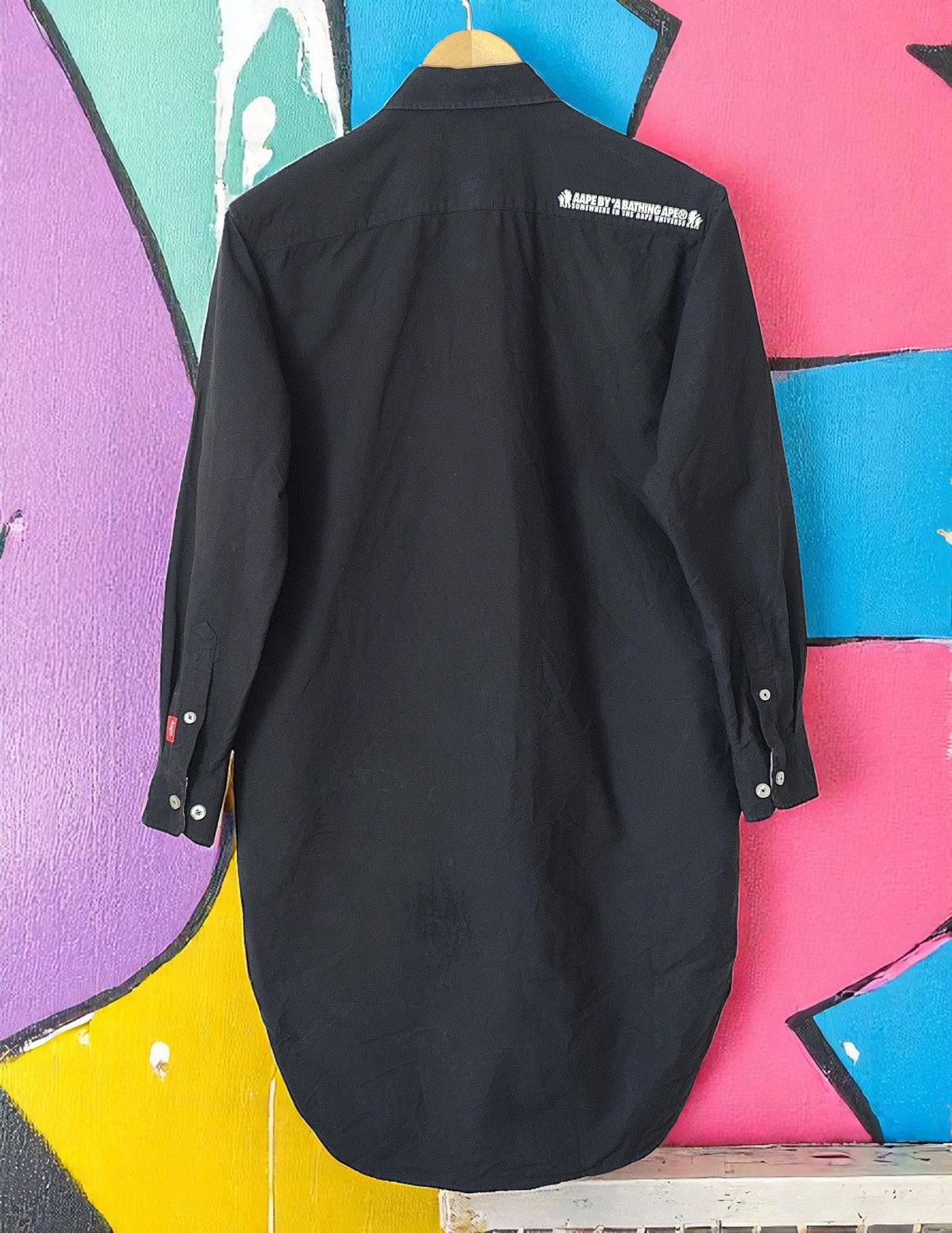 Aape Aape by A Bathing Ape Big Logo Button Up Long Shirt Size US M / EU 48-50 / 2 - 2 Thumbnail