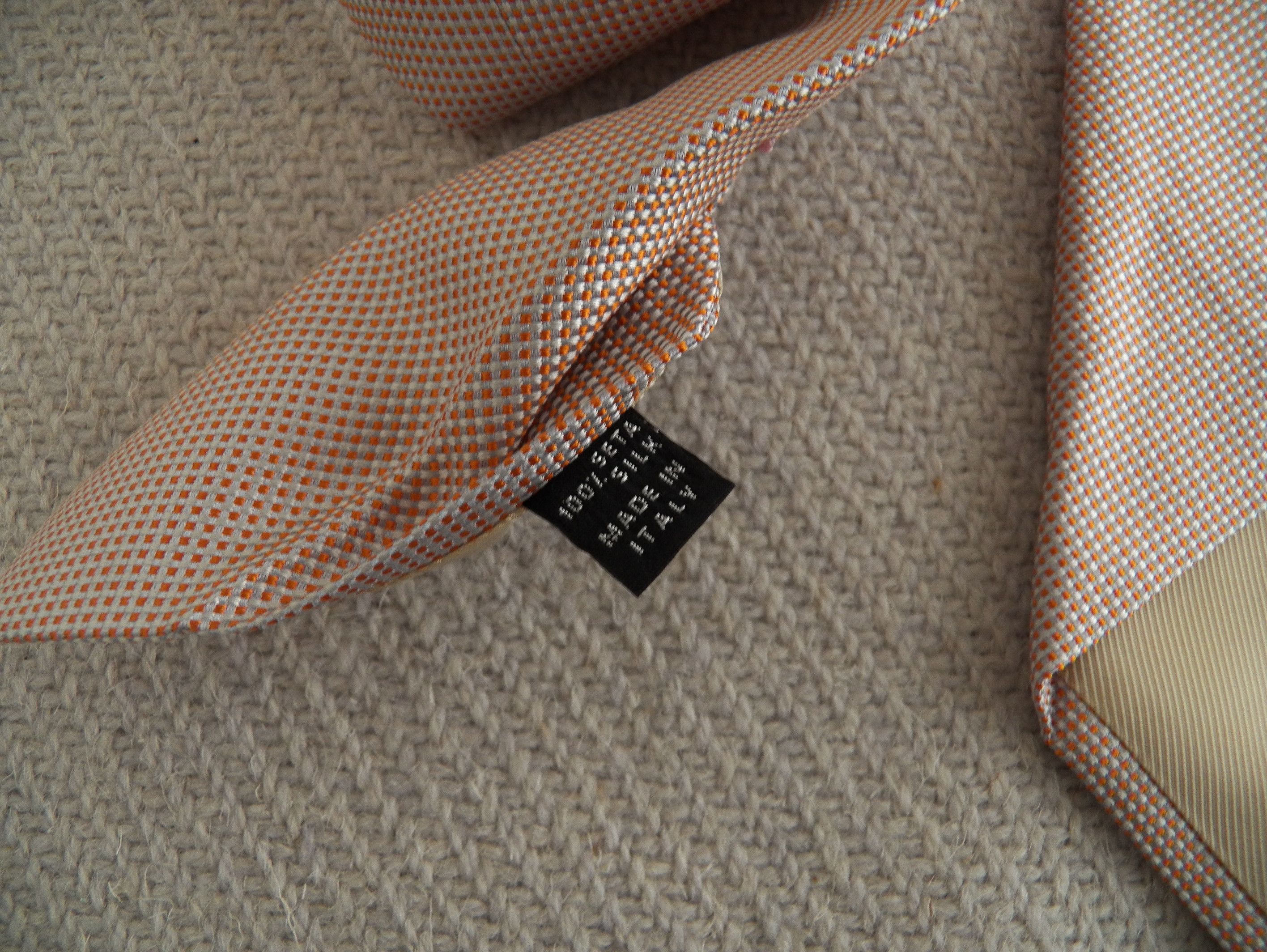 Luigi Borrelli Luigi Borrelli Napoli Necktie orange silver micro check dot Size ONE SIZE - 4 Thumbnail