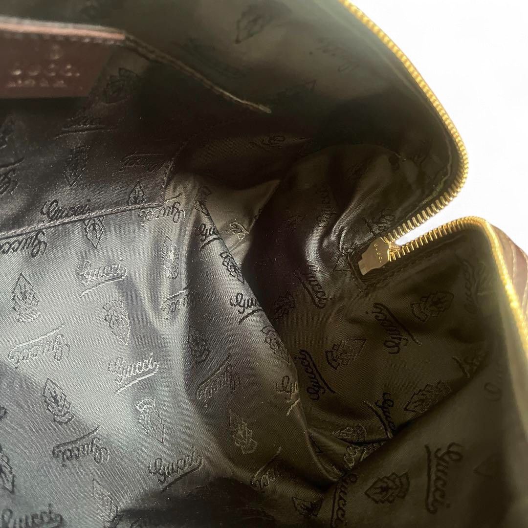 Gucci Gucci - Handbag Heart Ribbon Monogram Brown Leather Size ONE SIZE - 10 Thumbnail
