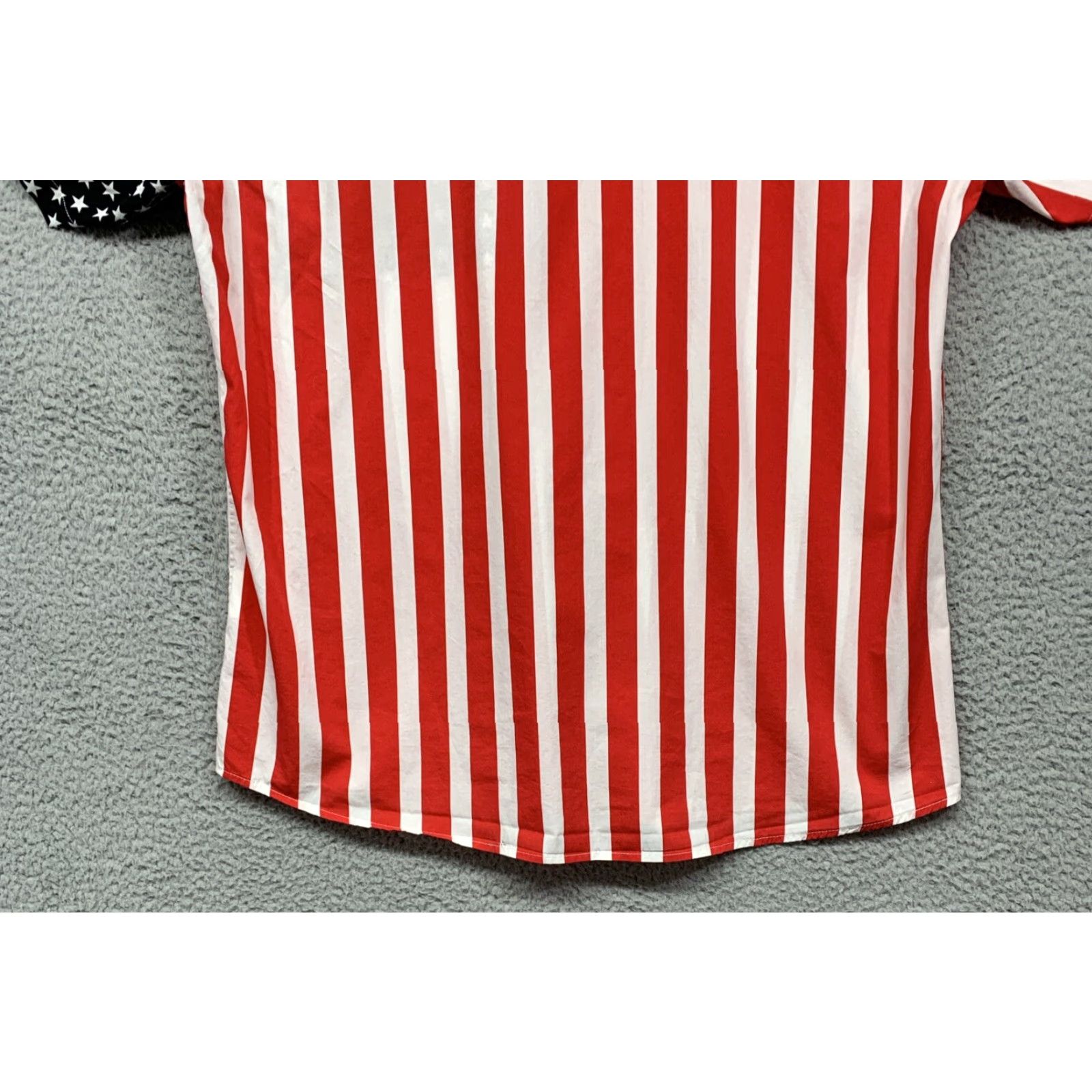 Vintage Xi Peng Women’s Button Shirt XL USA Flag Red White Blue 100% Cotton Blouse Short Sleeve Collared Size XL / US 12-14 / IT 48-50 - 6 Thumbnail
