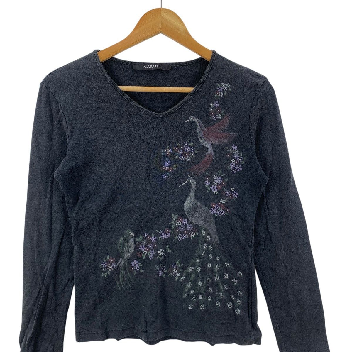 Vintage Vintage CAROLL MADE IN FRANCE Peacock Bird Paradise Tee Size XXS / US 00 / IT 34 - 5 Thumbnail