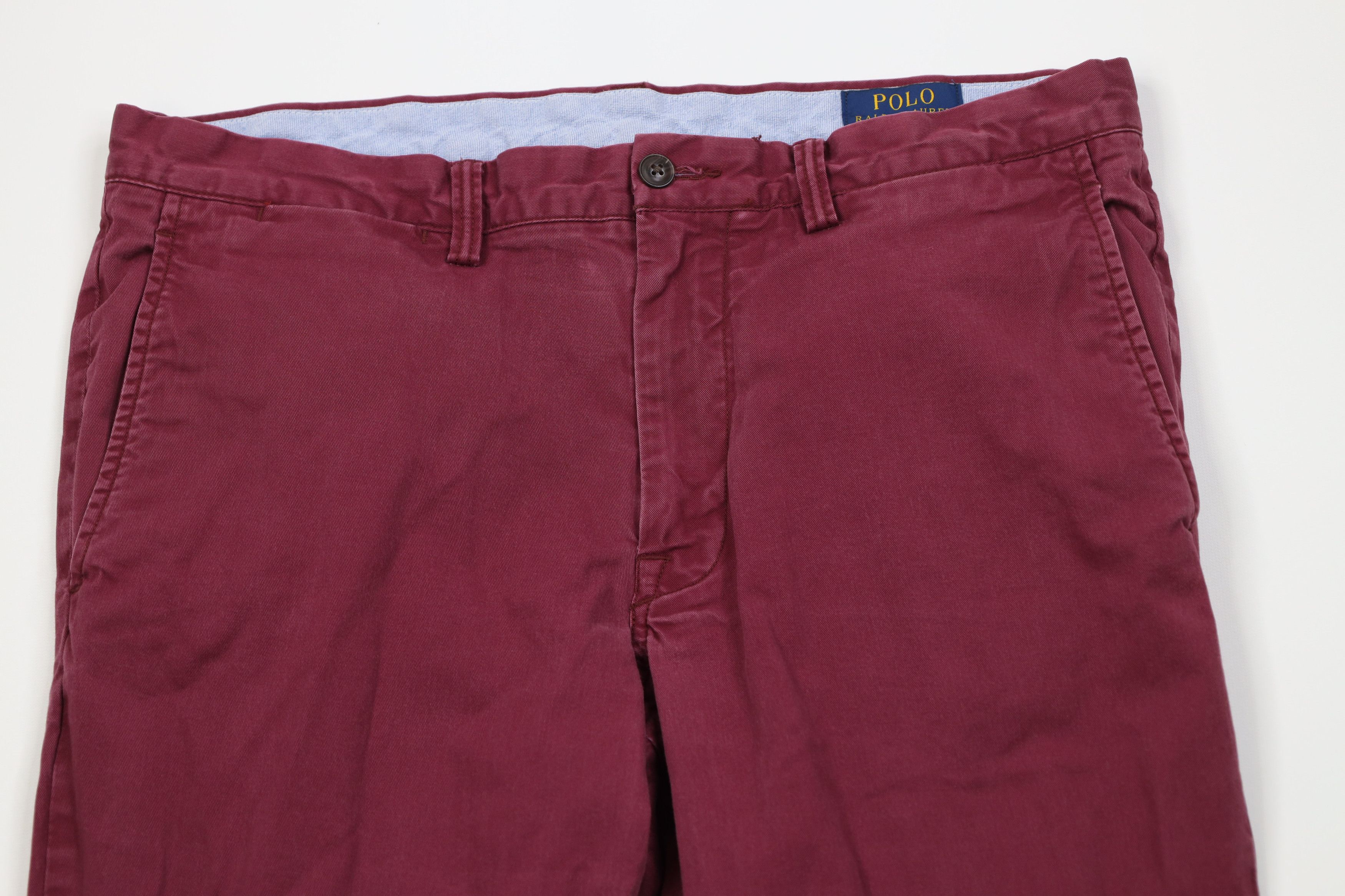 Polo Ralph Lauren Vintage Y2K Ralph Lauren Stretch Slim Fit Chino Pants Maroon Size US 34 / EU 50 - 2 Thumbnail