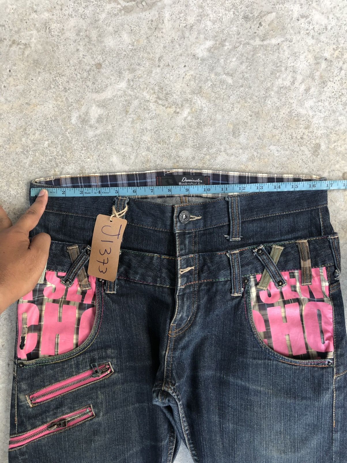 Hysteric Glamour Dominate Handcrafted Double Waist Distressed Jeans Size US 33 - 25 Thumbnail
