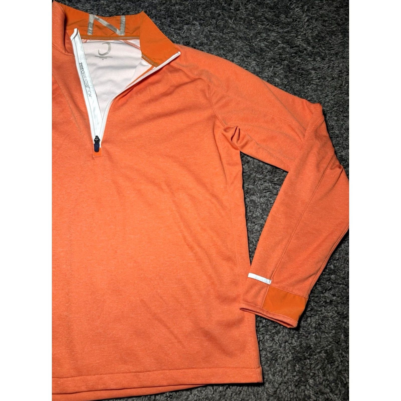 Vintage Zero Restriction Mens Medium Pullover Flame Orange Performance Z425 Half Zip Size US M / EU 48-50 / 2 - 2 Thumbnail