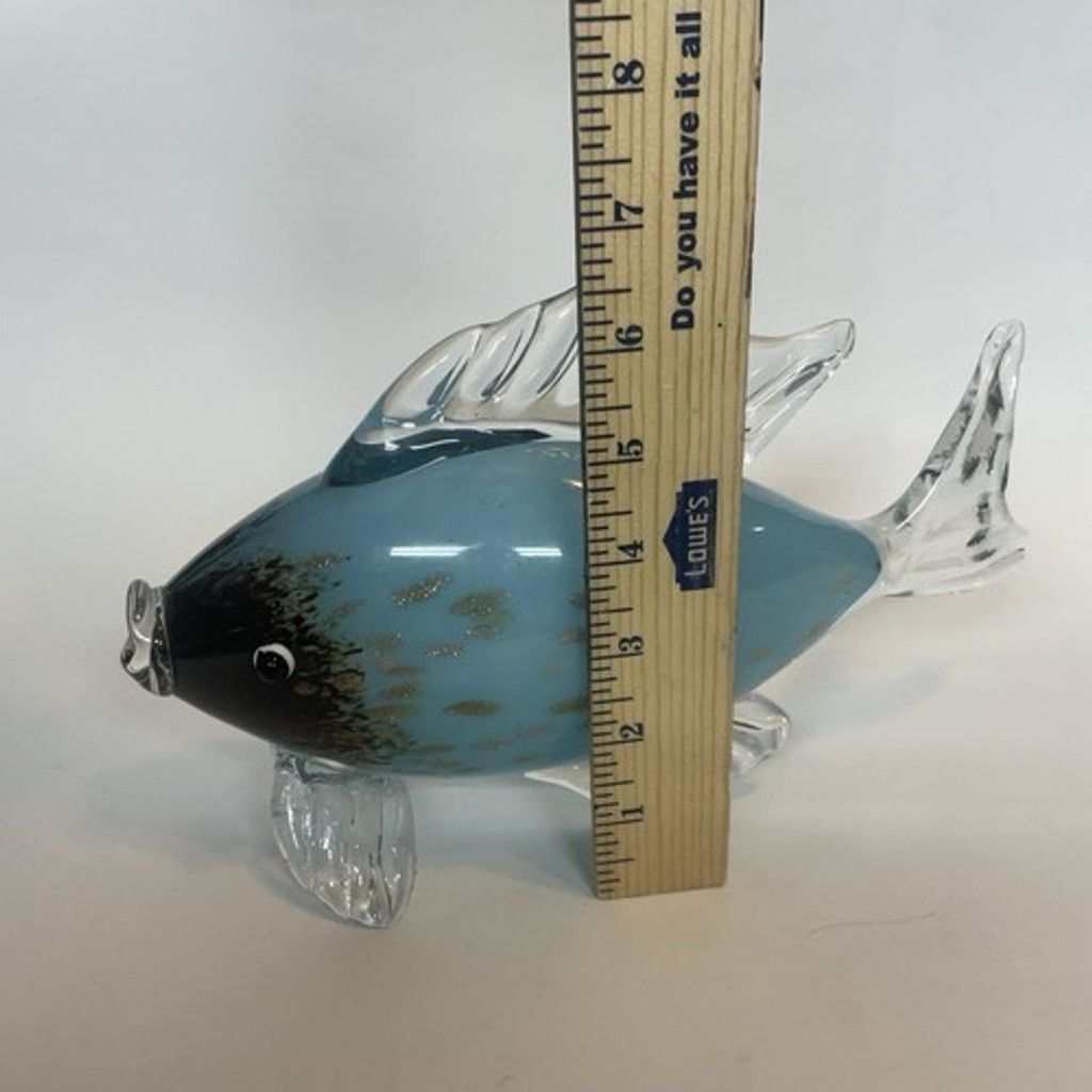 Murano VTG Large Murano Style ArtGlass Fish Sculpture 11"x6.5” Flaw Size ONE SIZE - 2 Thumbnail