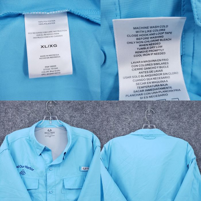 Realtree Realtree Shirt Mens XL Button-Up Blue Fishing Performance