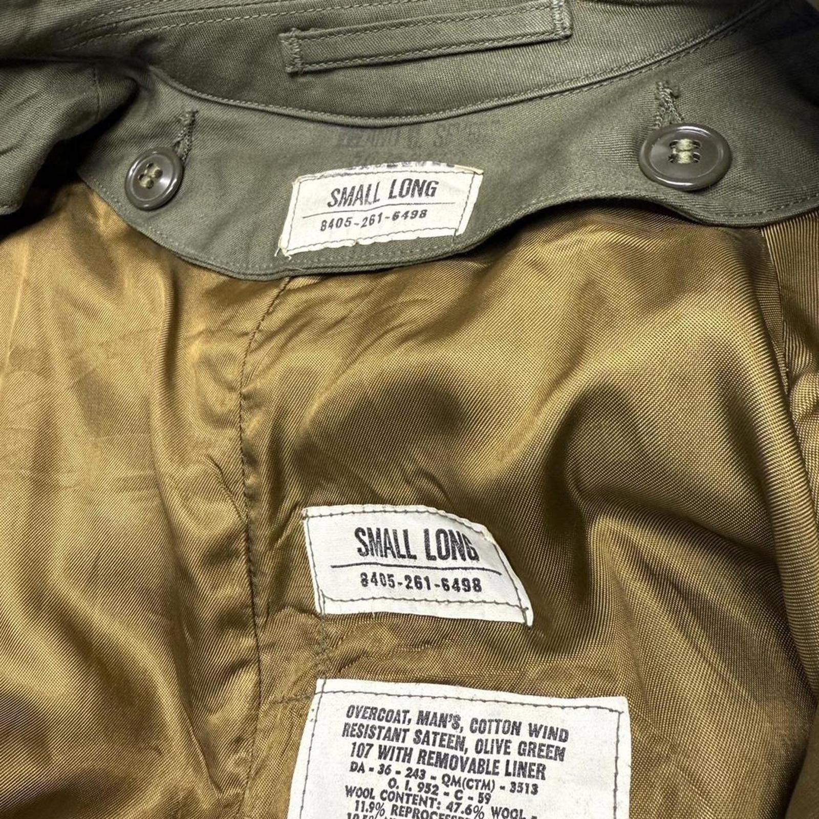 Other 1960s US Army green trench coat, wool liner and belt S/M Size US S / EU 44-46 / 1 - 8 Thumbnail