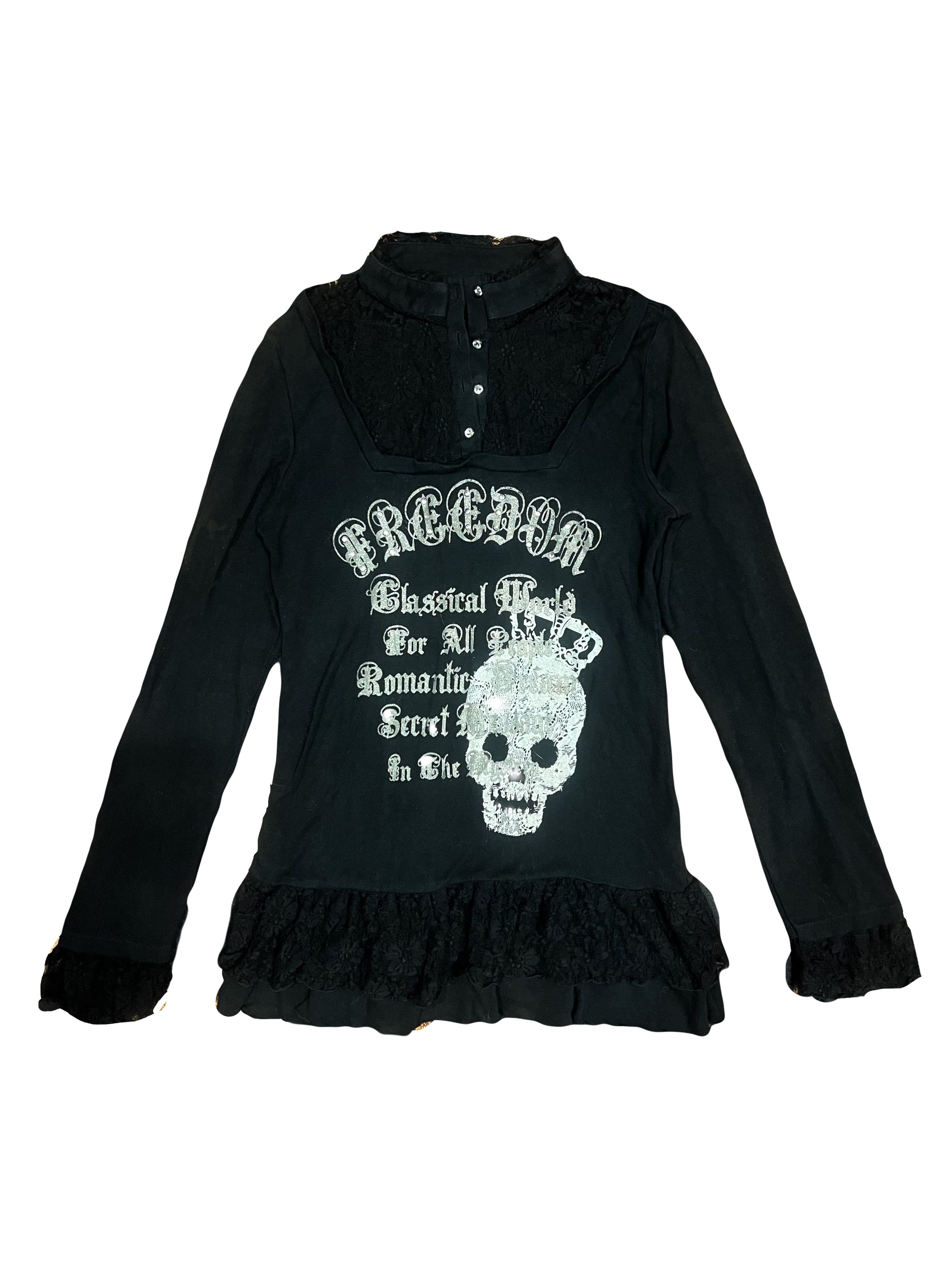 Japanese Brand TRPP GIRL skull and lace punk top☠️ ➕ Size M / US 6-8 / IT 42-44 - 1 Thumbnail