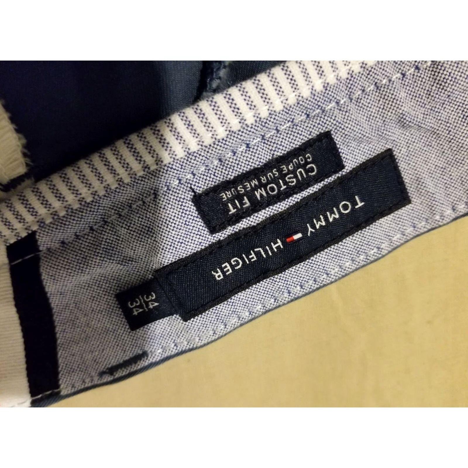 Tommy Hilfiger Mens Tommy Hilfiger Pants Chino Dress Blue 34x34 Slack Khaki Inseam 34 Regular 35x34 Size US 34 / EU 50 - 7 Thumbnail