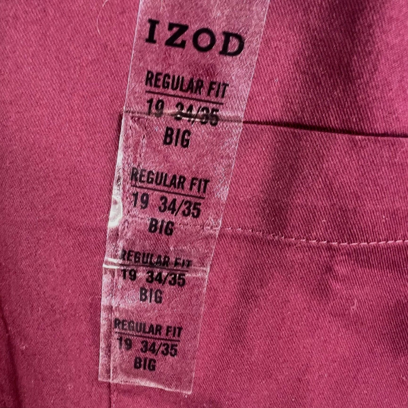 Izod IZOD Button-Up Shirt Mens Reg Fit Burgundy 19/34 Big & Tall Red Collared Long Sleeve NWT Size US XXL / EU 58 / 5 - 3 Thumbnail