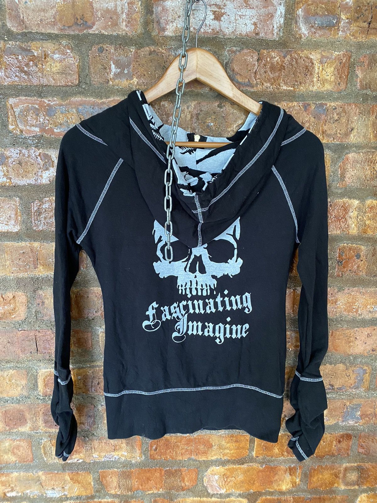 Japanese Brand Vtg Real Mars Japan Punk Skull contra Stitch bono hoodie Size XS / US 0-2 / IT 36-38 - 9 Thumbnail