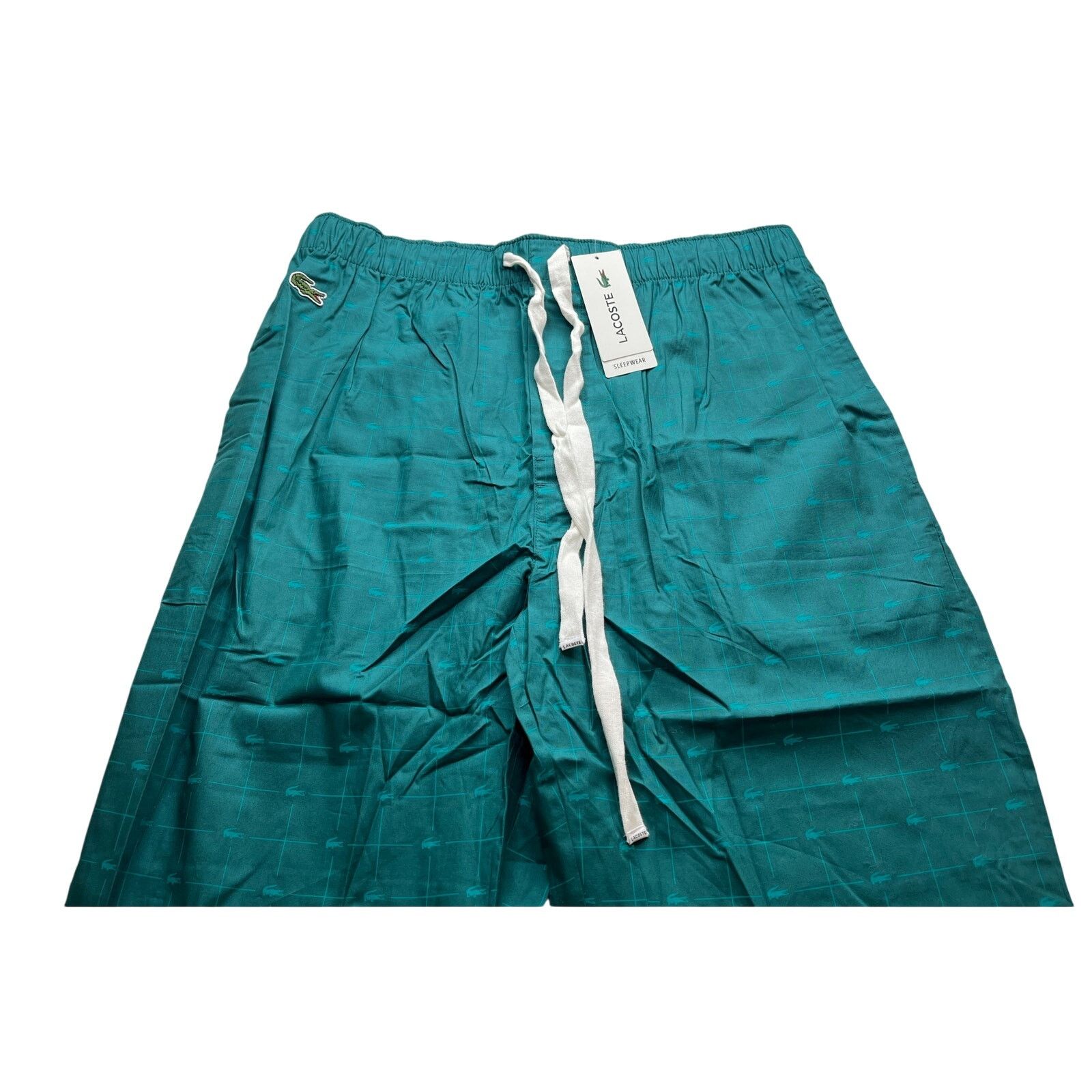 Lacoste 11-80 LACOSTE Men's Sleepwear Pants 100% Cotton Teal Medium Size US 32 / EU 48 - 3 Thumbnail