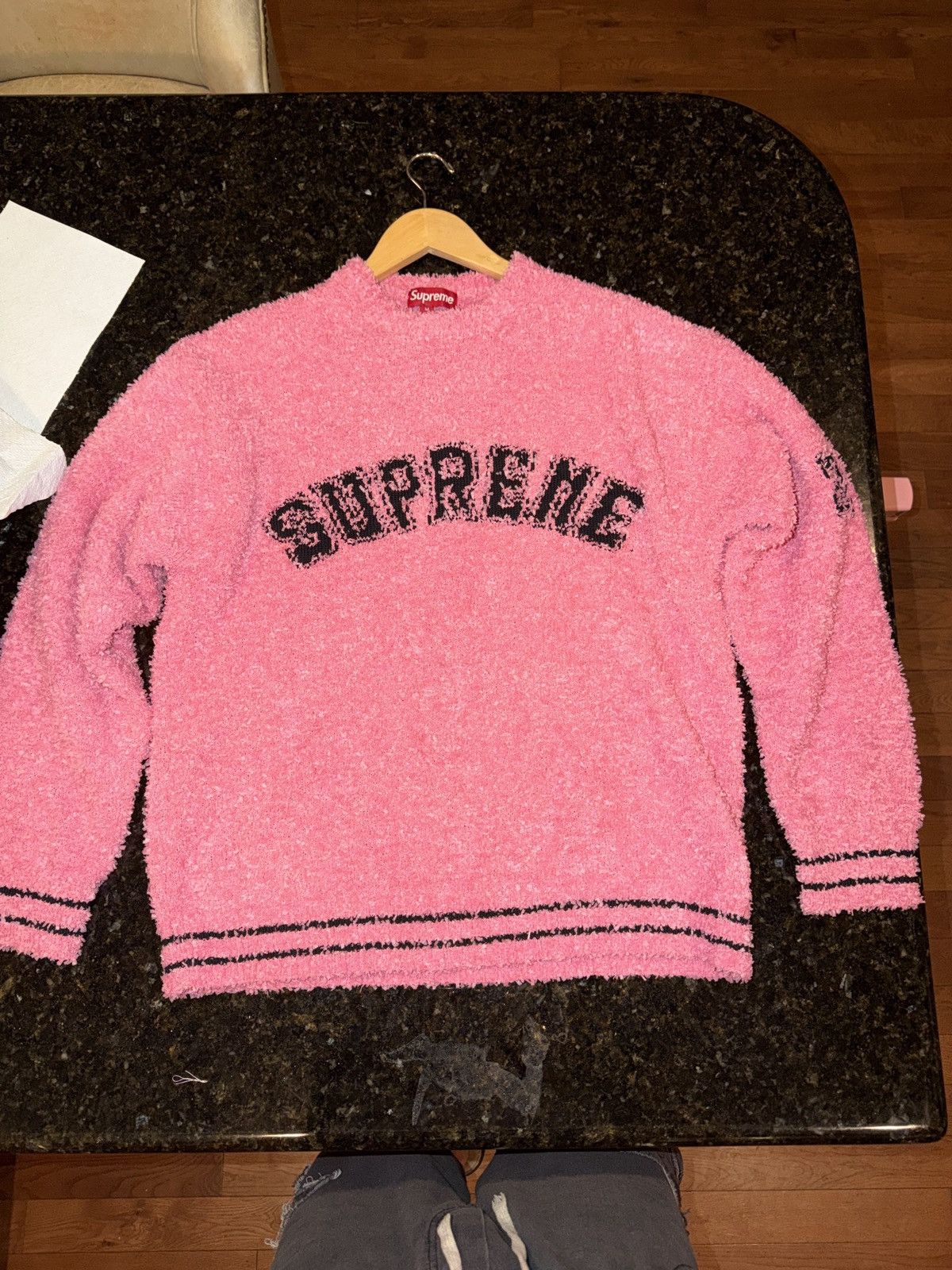 Supreme Supreme Pink Textured Knotted Cardigan | Grailed