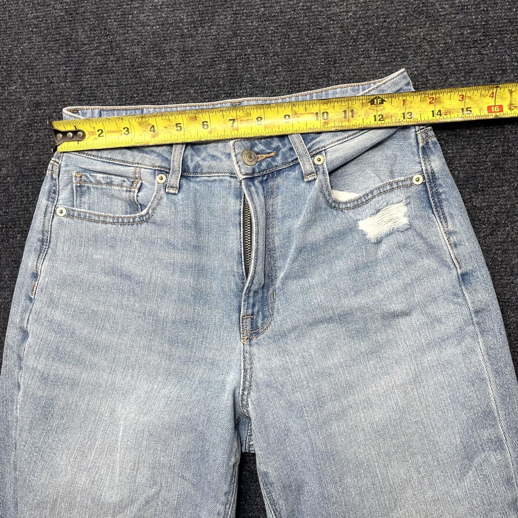 American Eagle Outfitters American Eagle Outfitters Jeans Womens 4 Light Wash High Rise Distressed Relaxed Straight Jeans Size 27" / US 4 / IT 40 - 7 Thumbnail