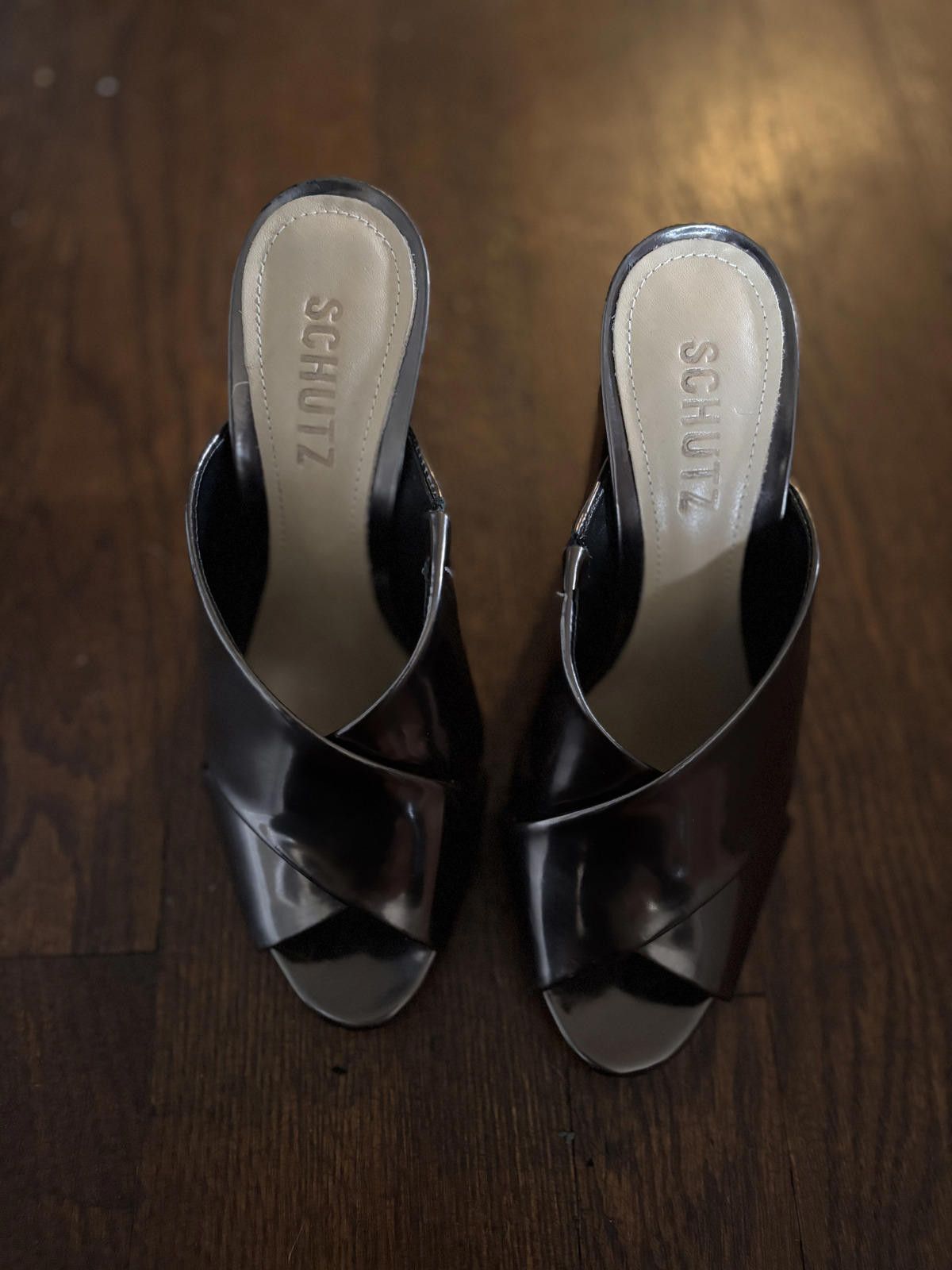 Designer NWT Schutz Womens Maisie Metallic High Heel Sandals Size US 7 / IT 37 - 3 Thumbnail